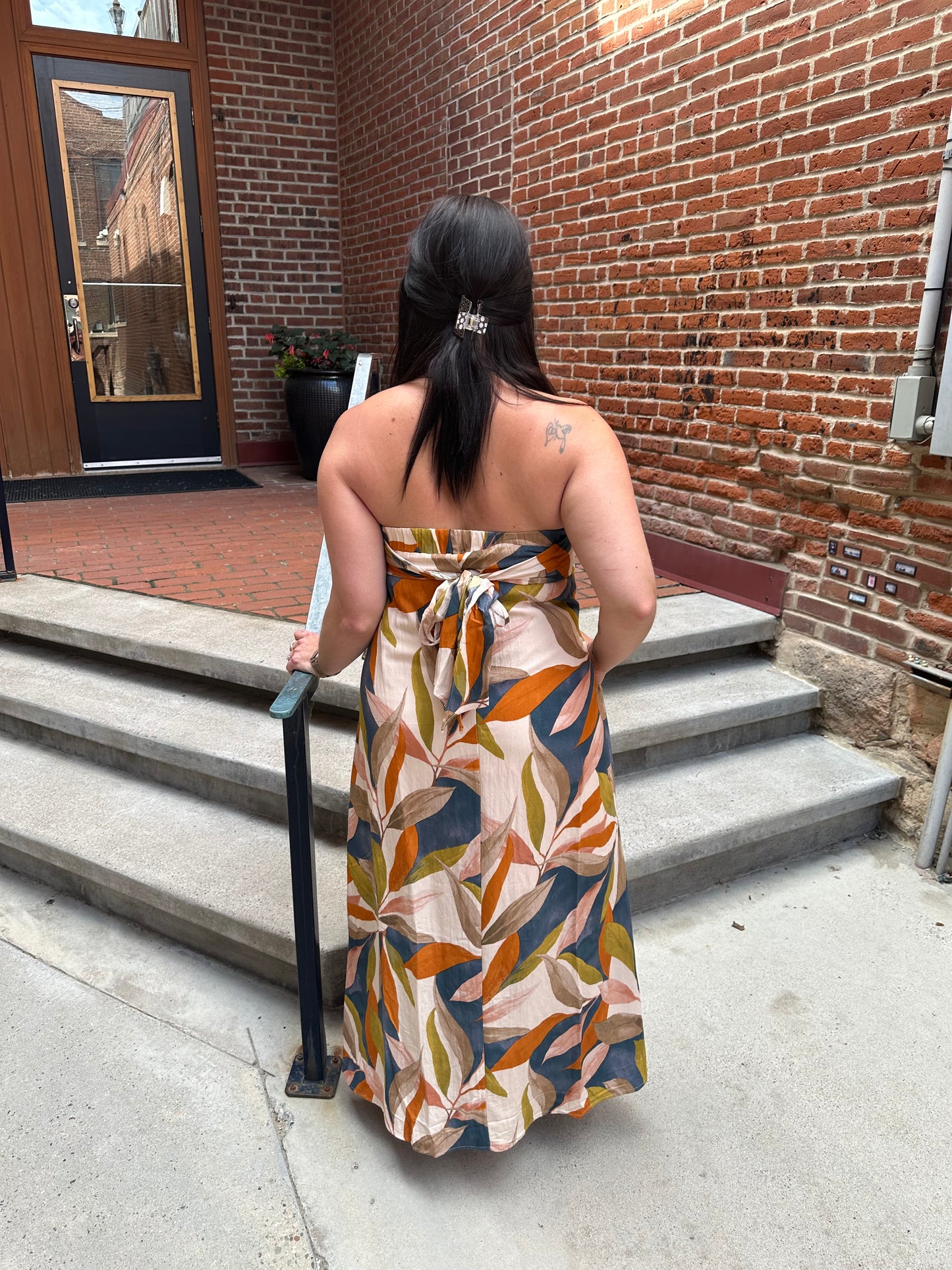 Alayna Persimmon Blue Strapless Dress