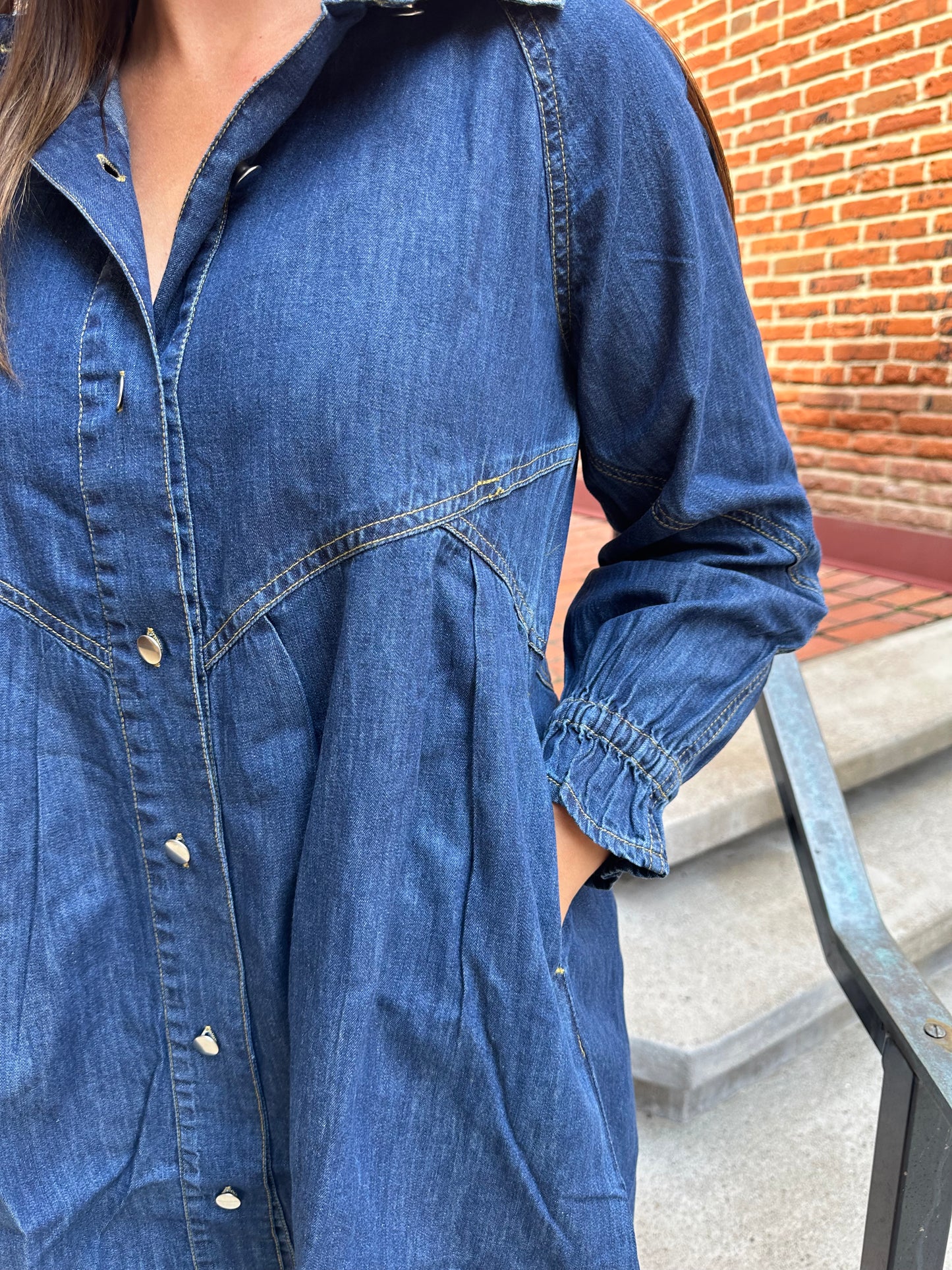 Olivia Long Sleeve Denim Dress