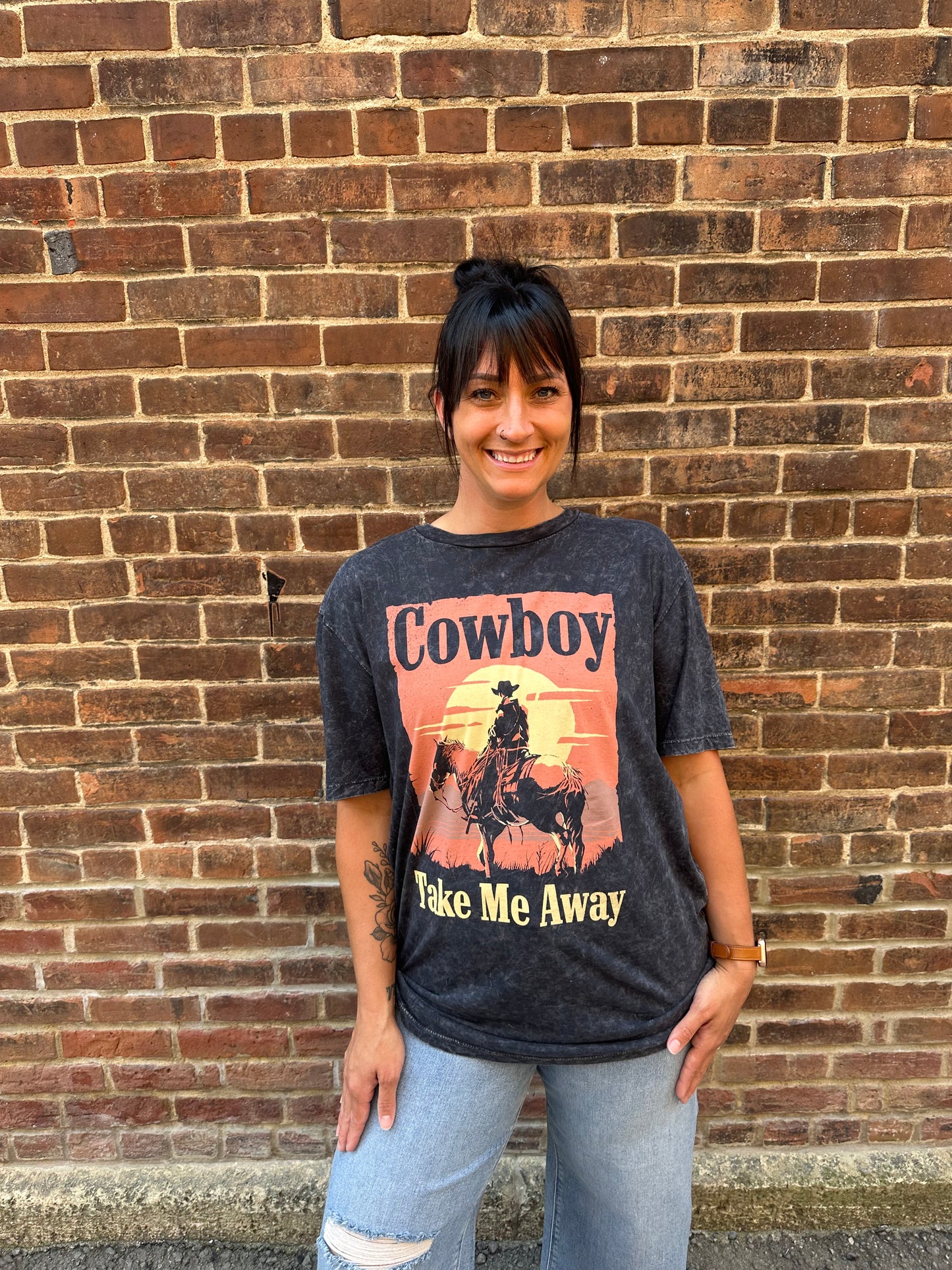 Cowboy Take Me Away Graphic Tee in Plus