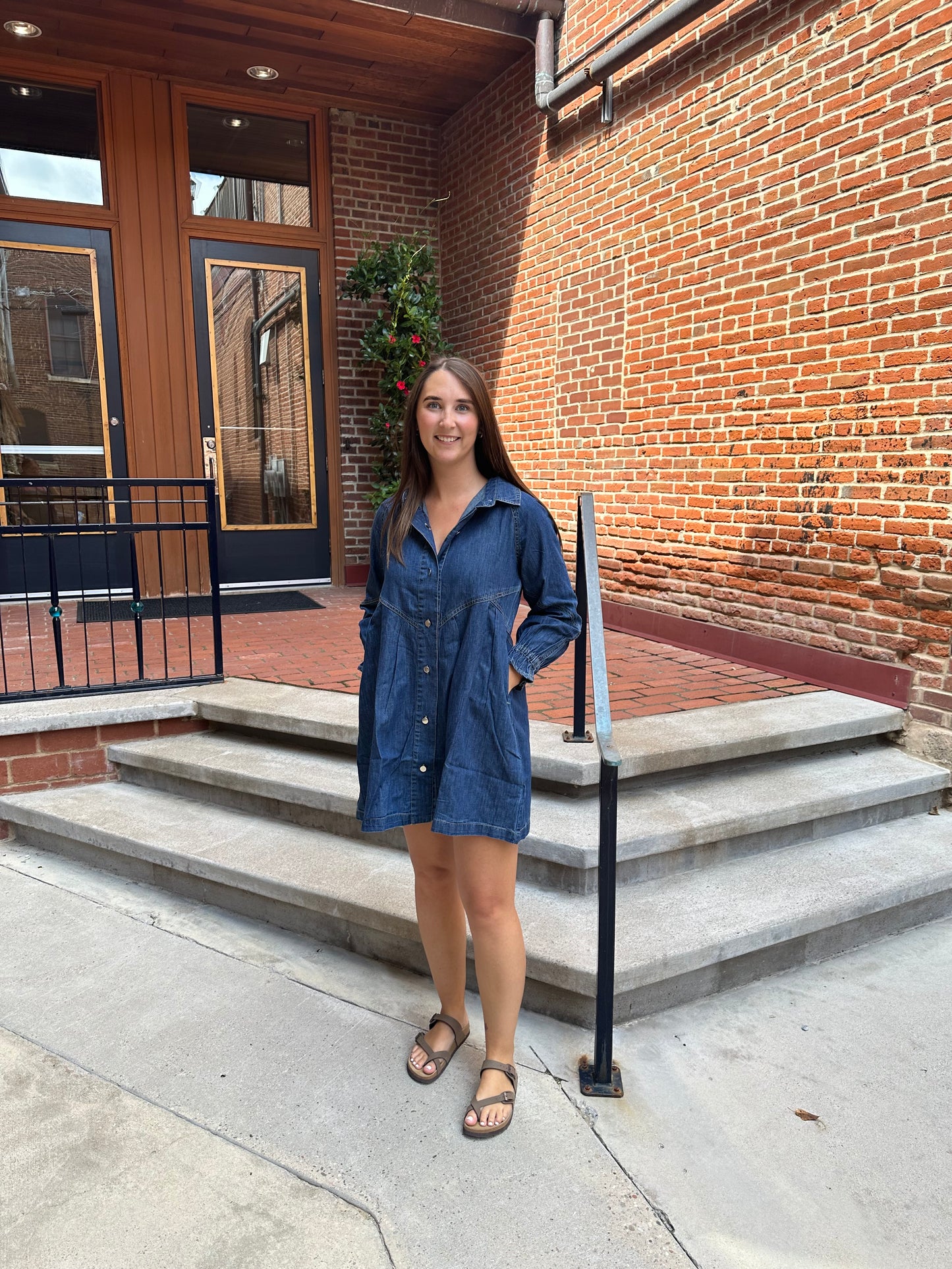 Olivia Long Sleeve Denim Dress