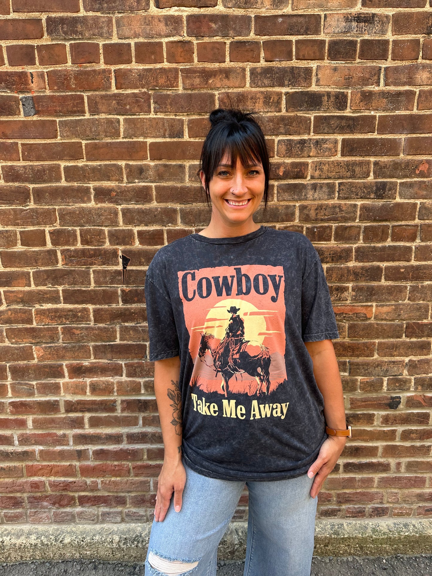 Cowboy Take Me Away Graphic Tee in Plus