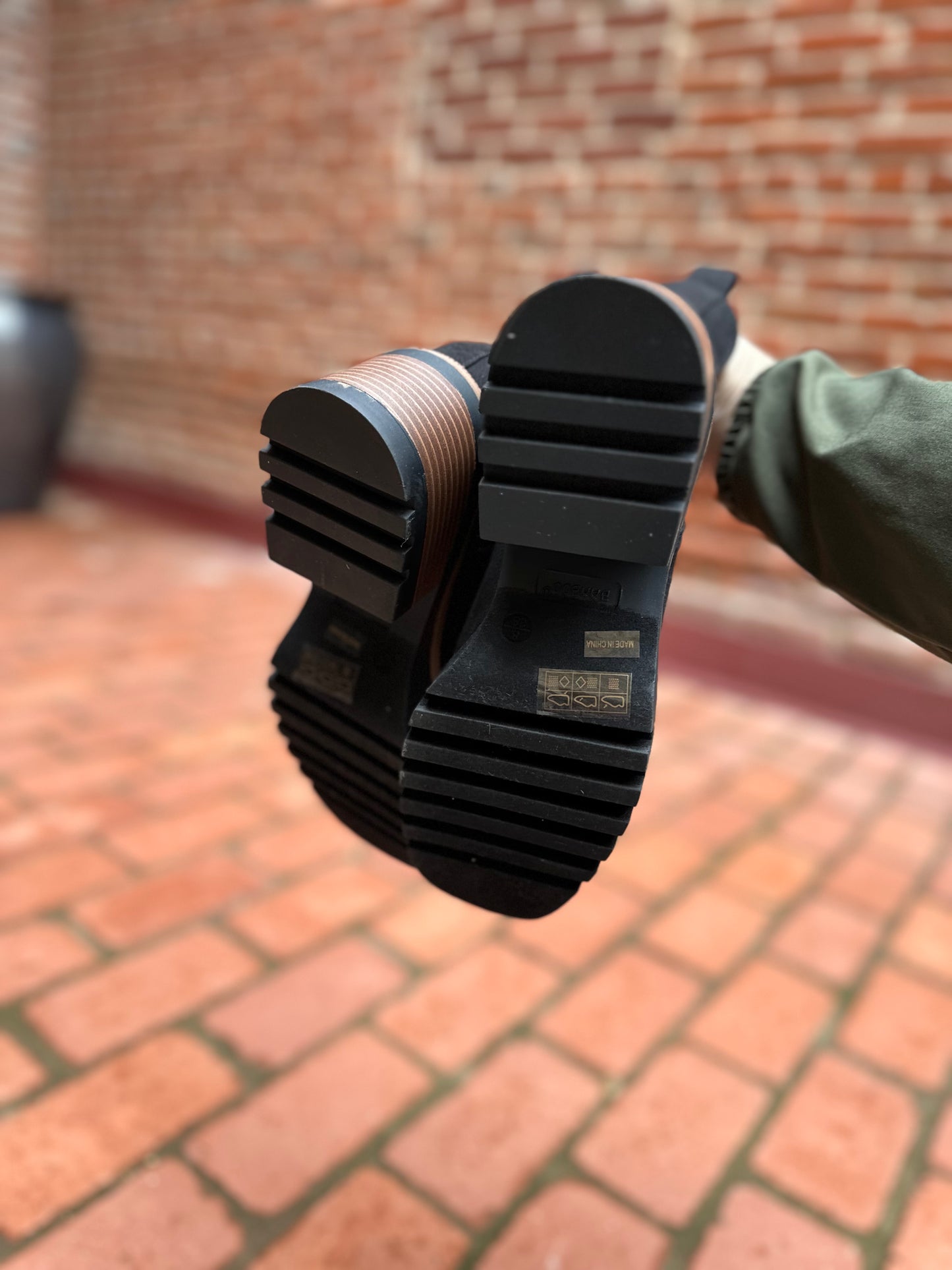 Jorey Black Lug Sole Block Heel