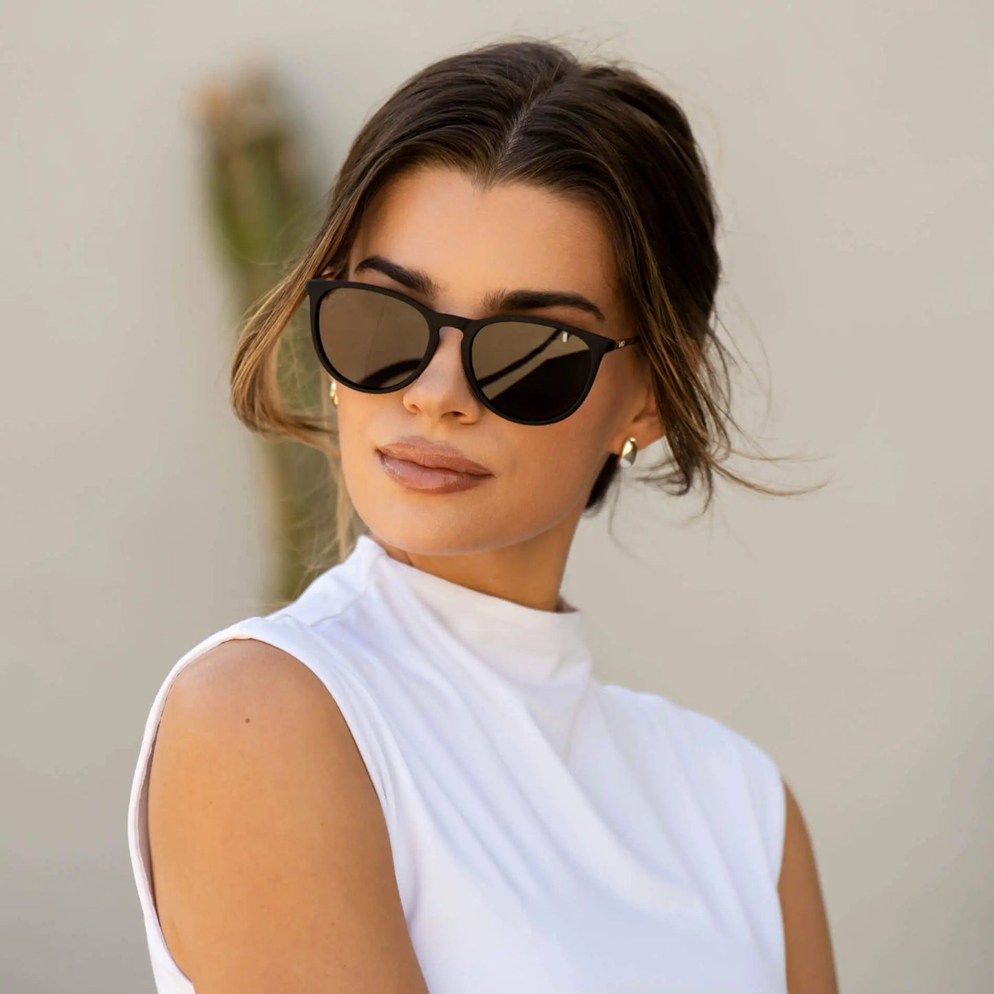 Drew Gold Frame Black Lens Sunglasses