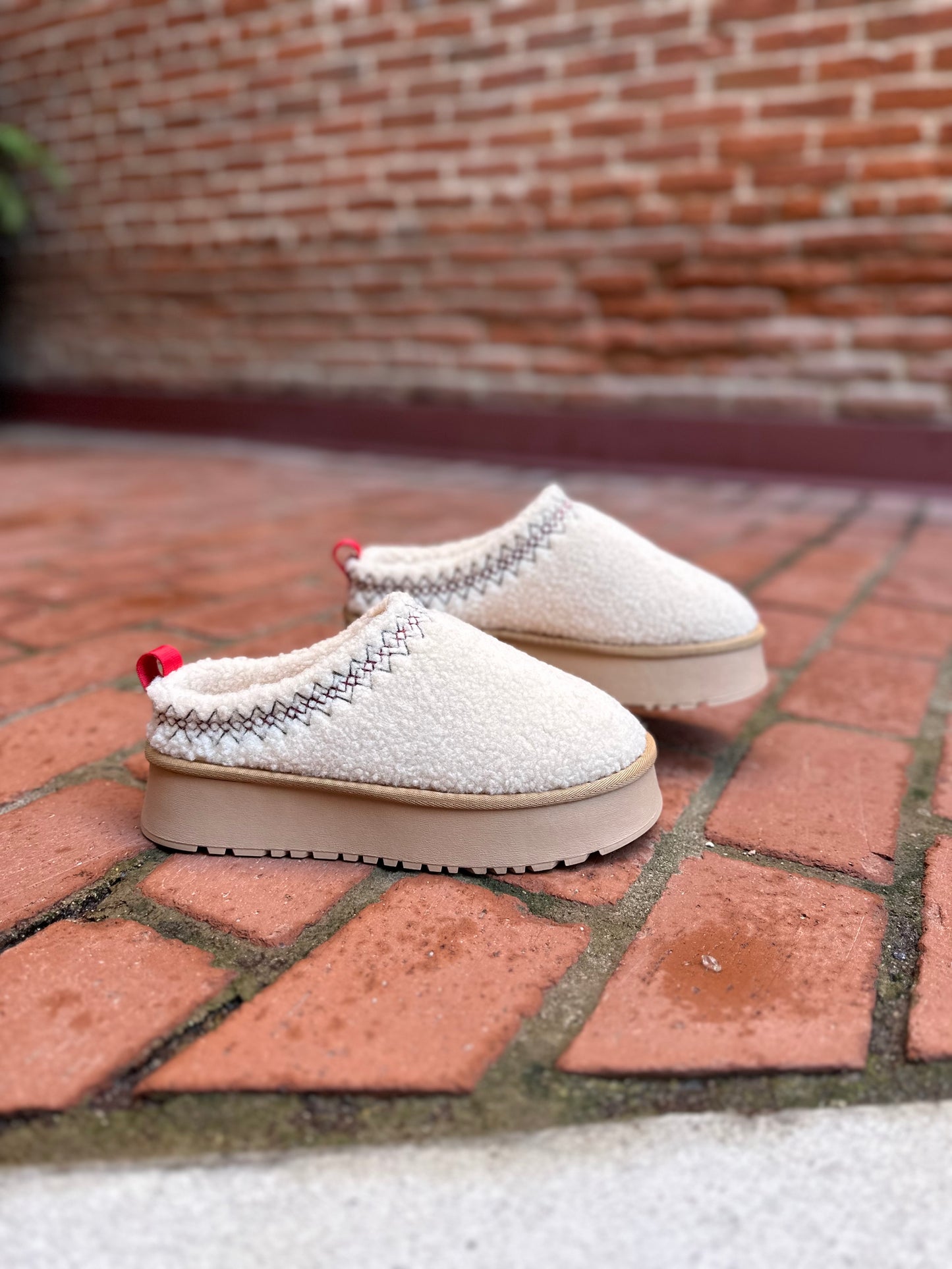 Isaac Fur Platform Tasman Slippers