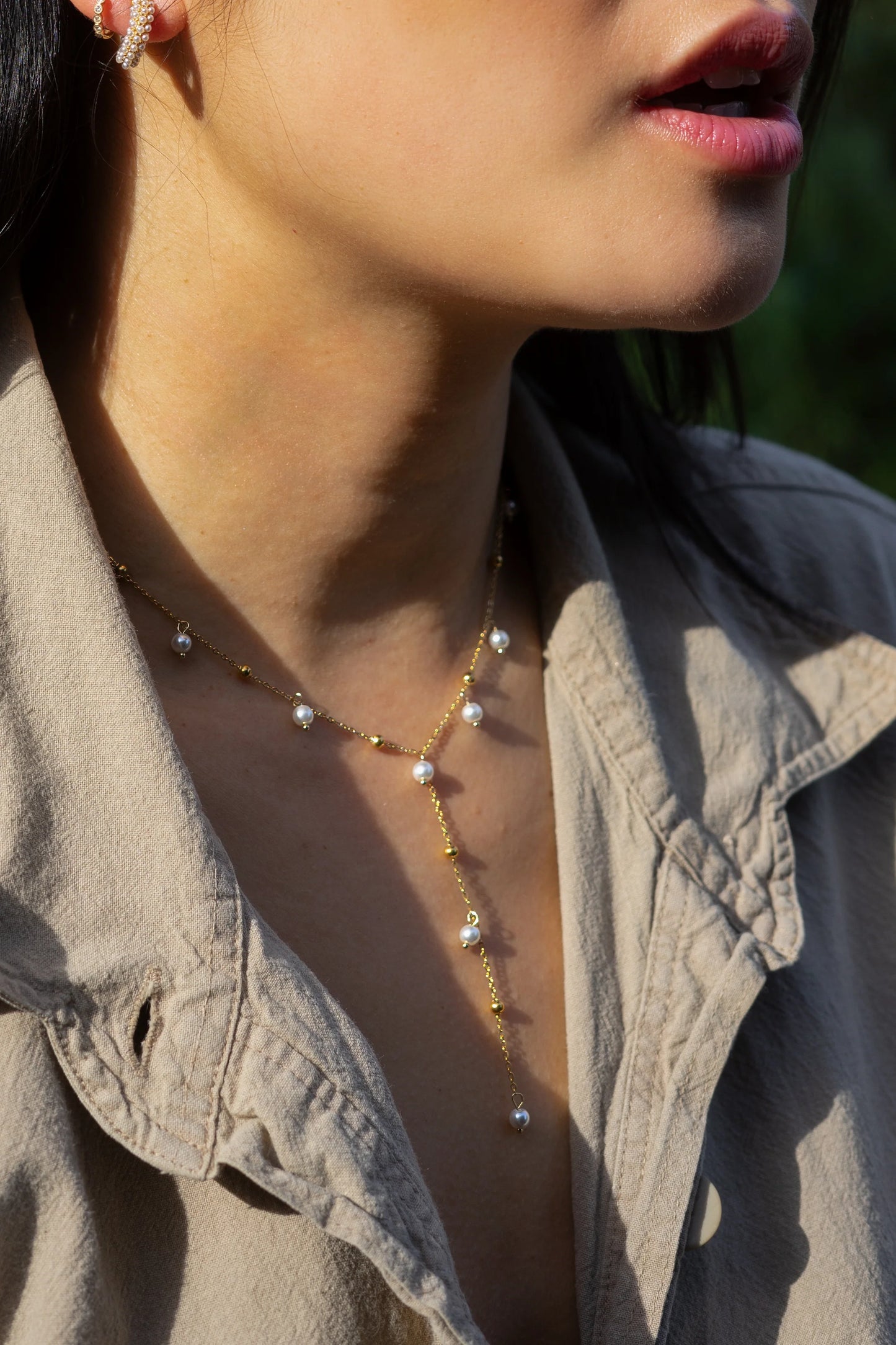 Dax Lariat Necklace in Gold