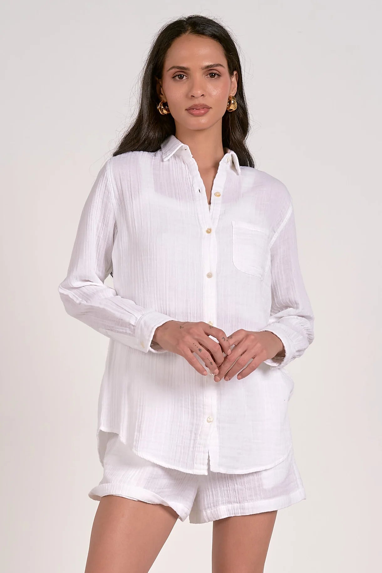 Addie White Button Down