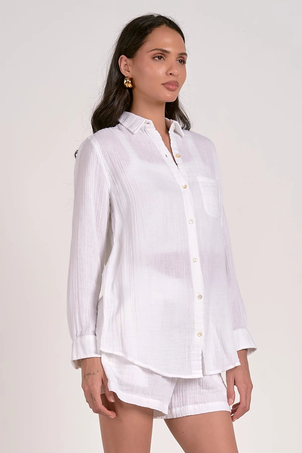 Addie White Button Down