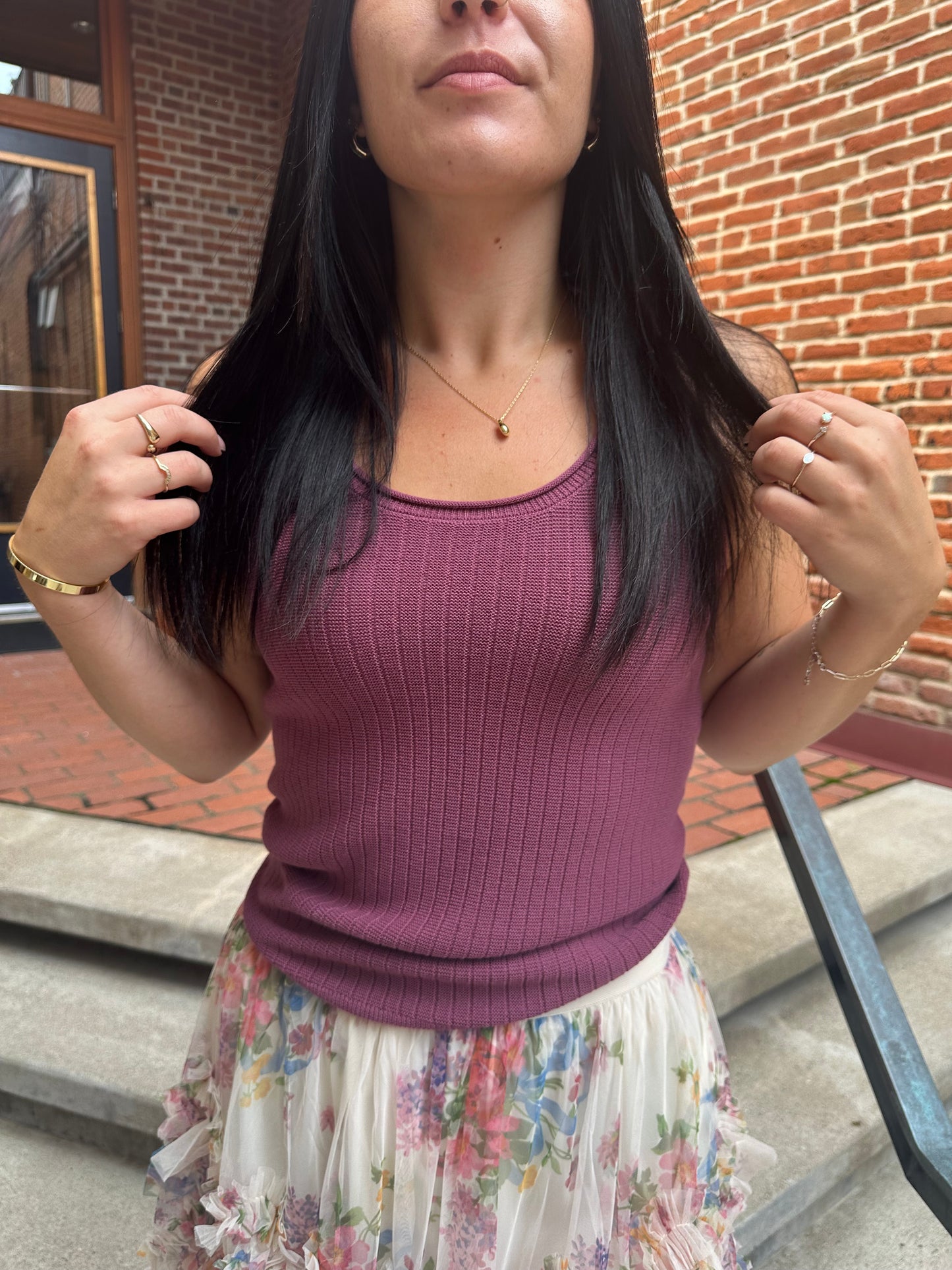 Bayley Plum Sweater Tank