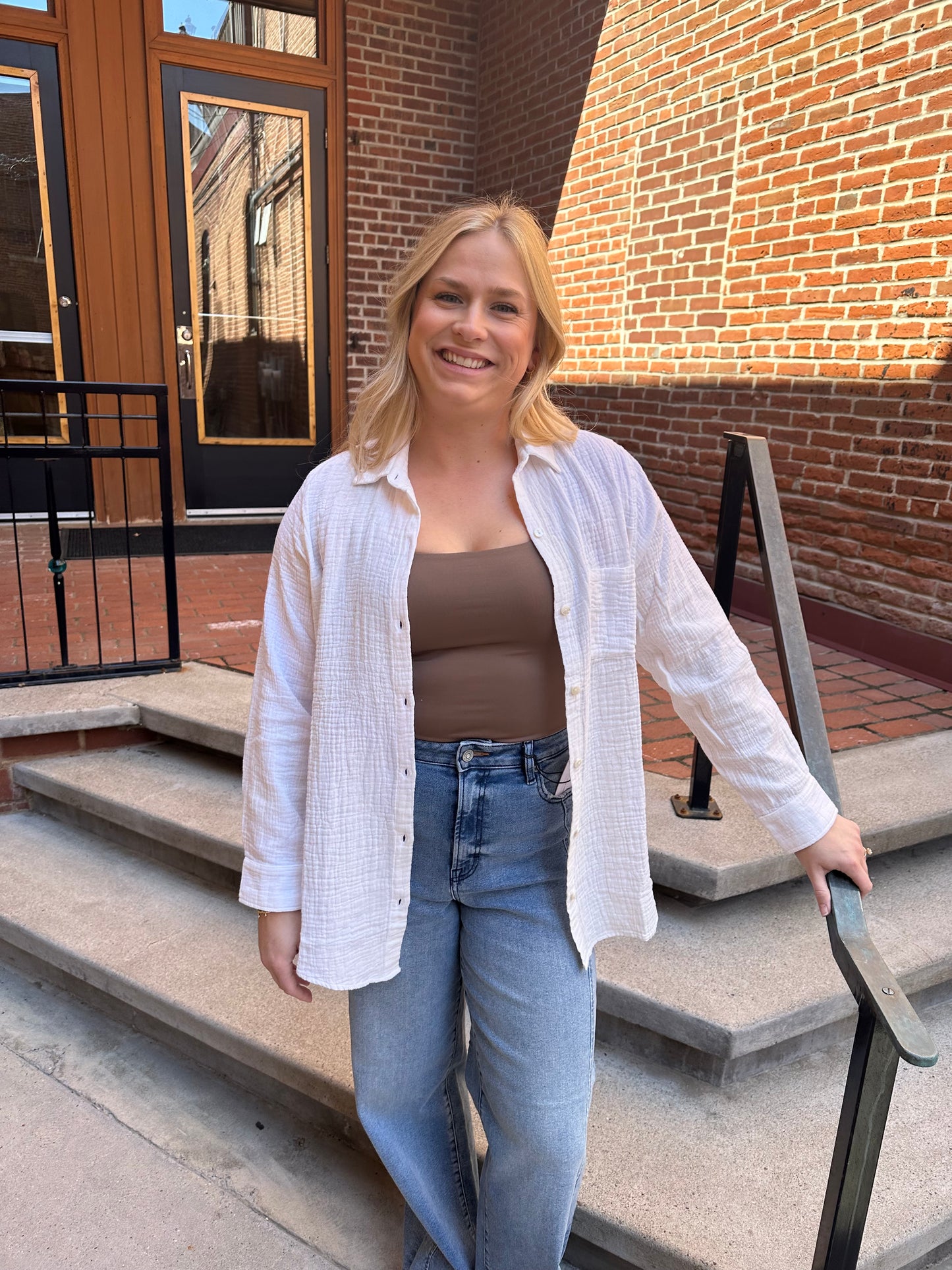 Addie White Button Down