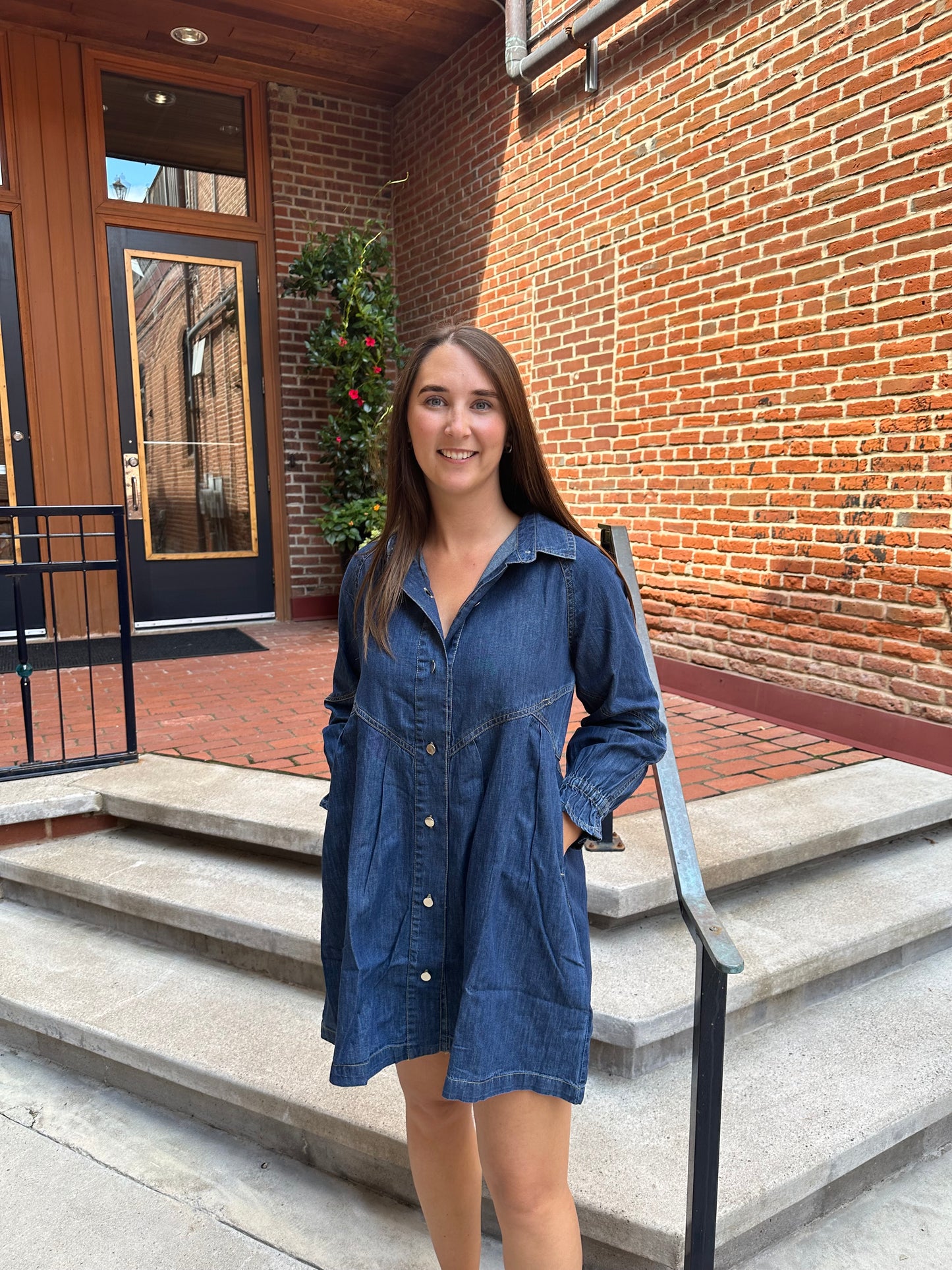 Olivia Long Sleeve Denim Dress
