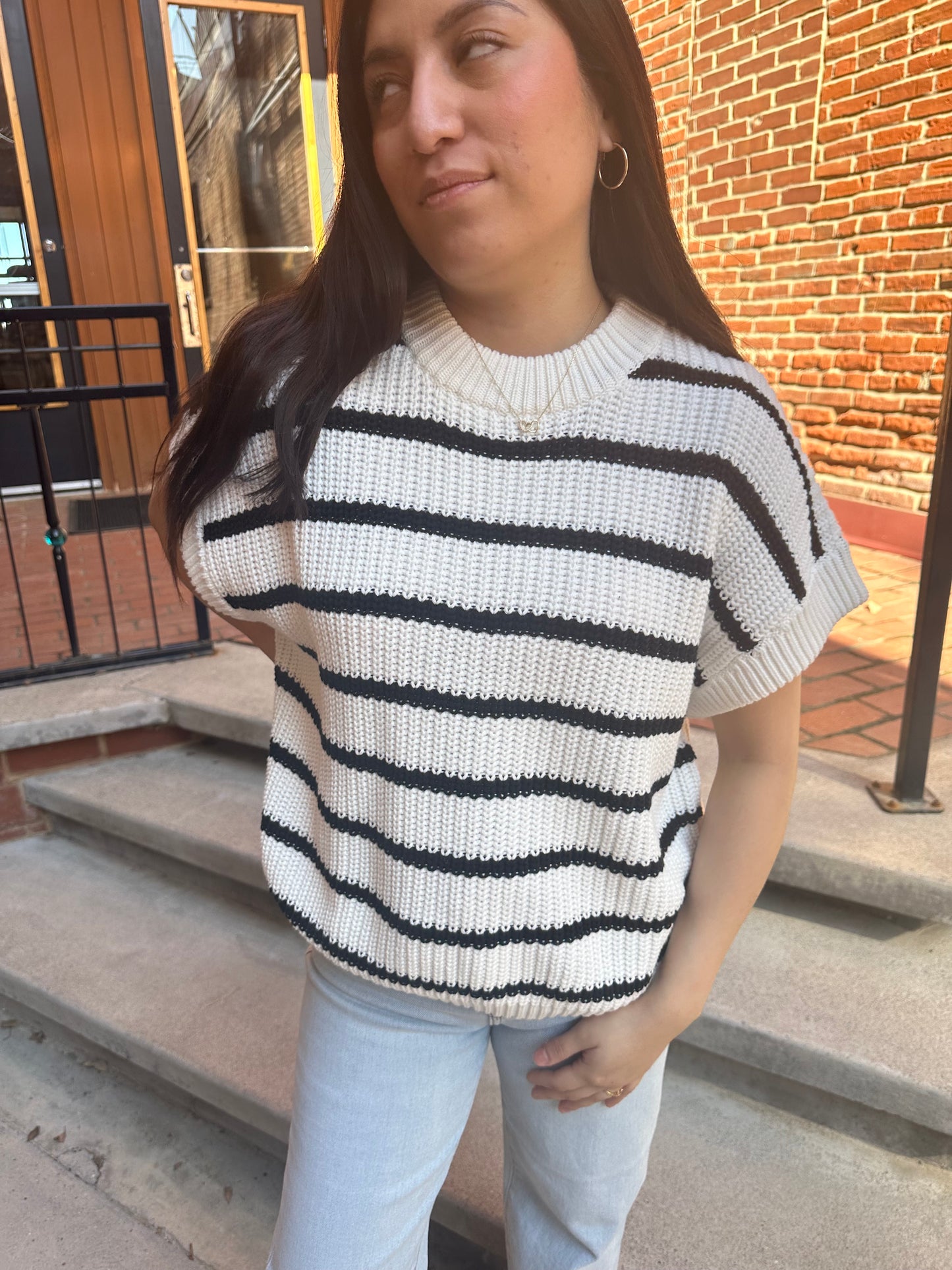 Cami Striped Sleeveless Sweater