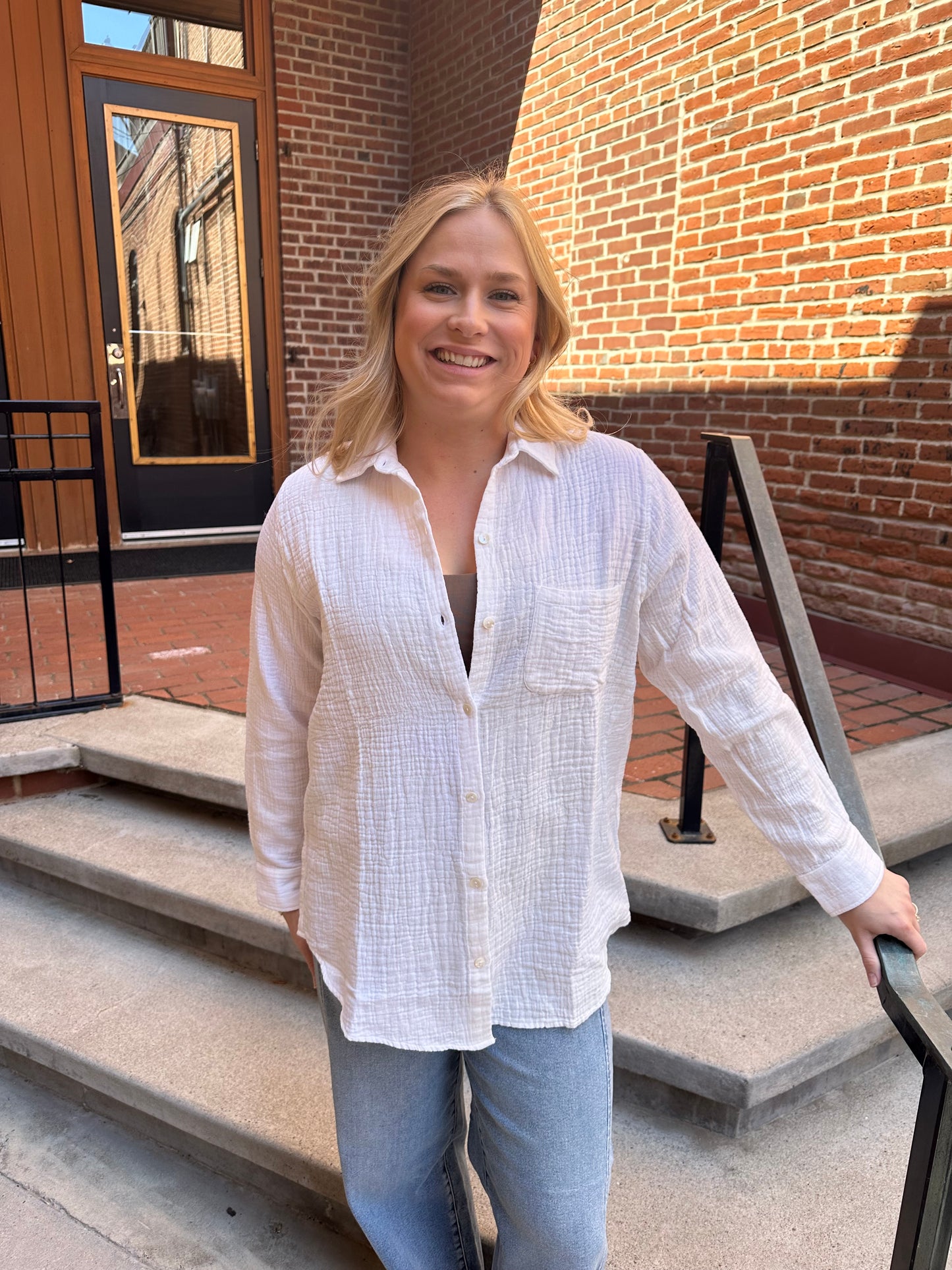 Addie White Button Down
