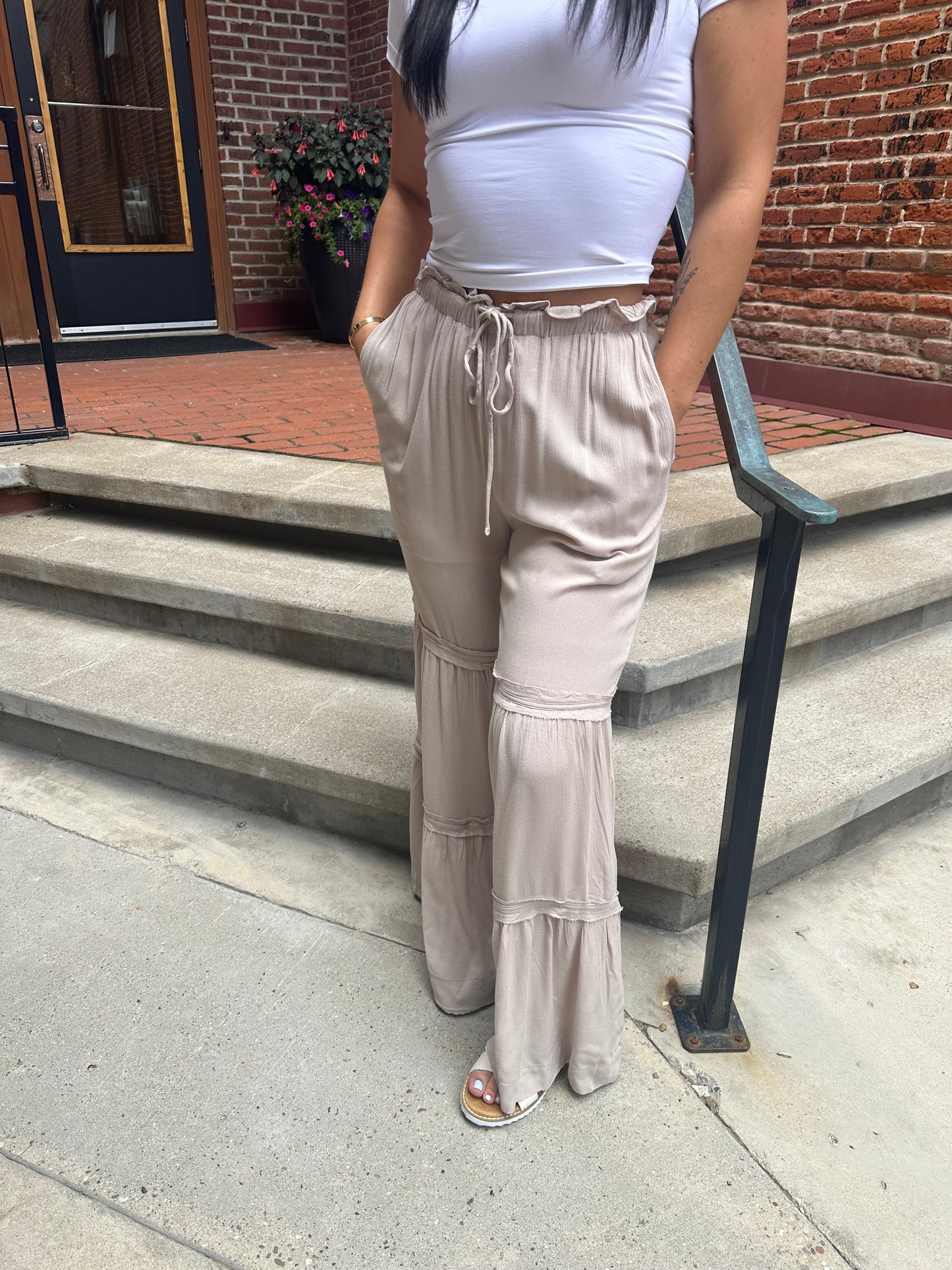 Rachel Palazzo Pants in Tan