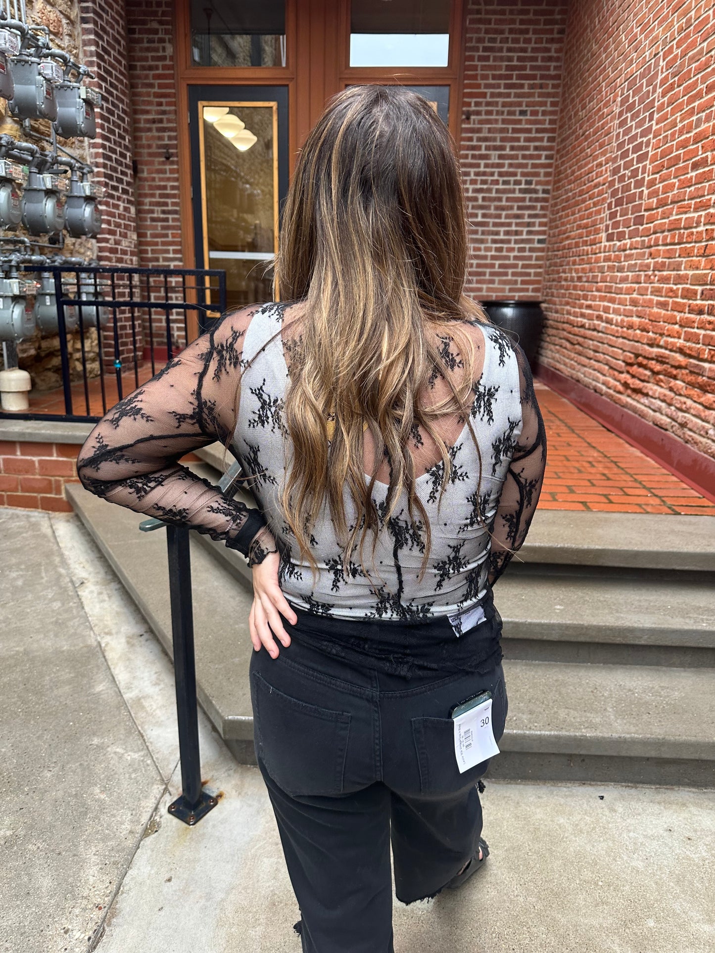 Samantha Lace Long Sleeve in Black