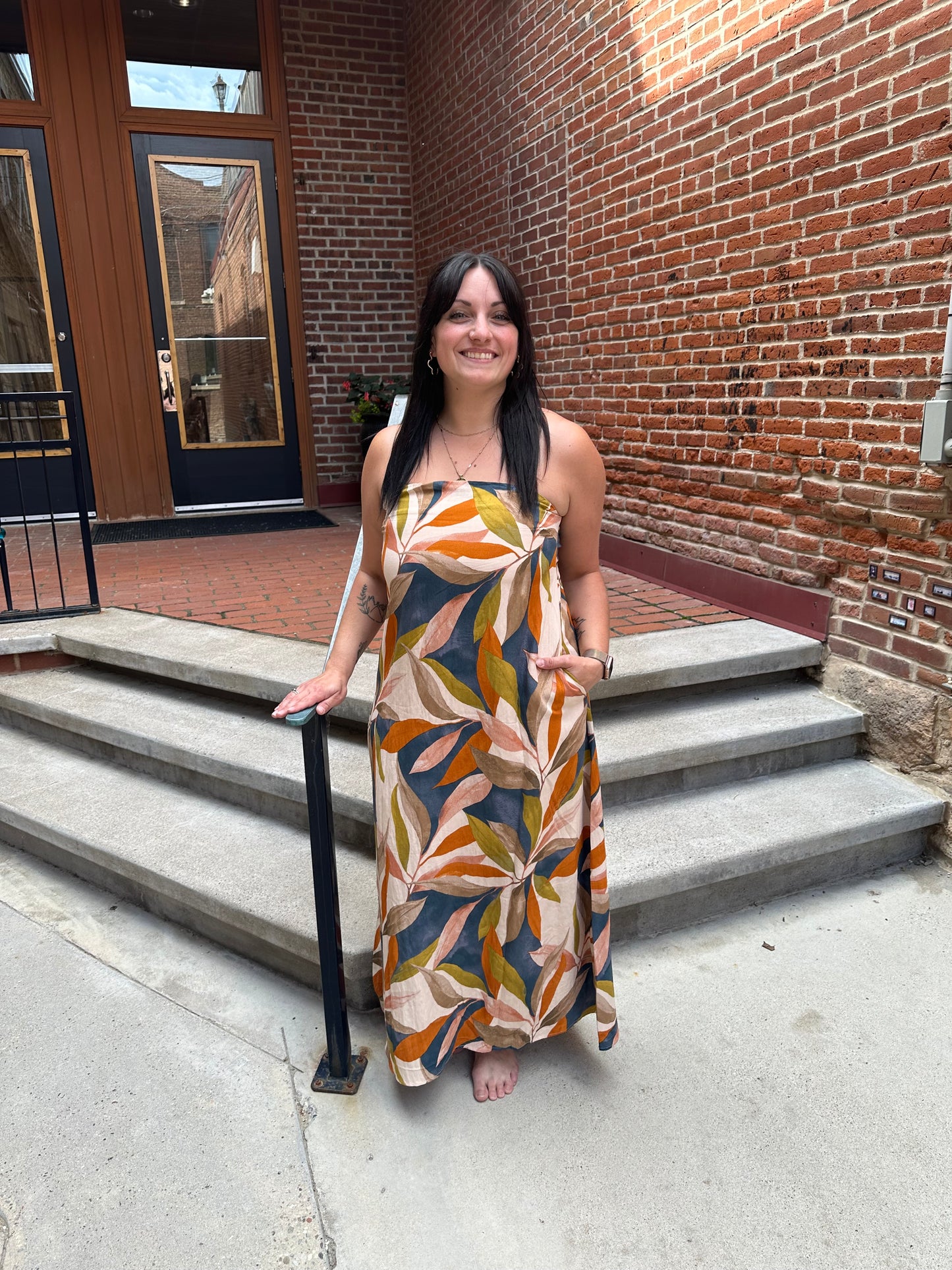 Alayna Persimmon Blue Strapless Dress