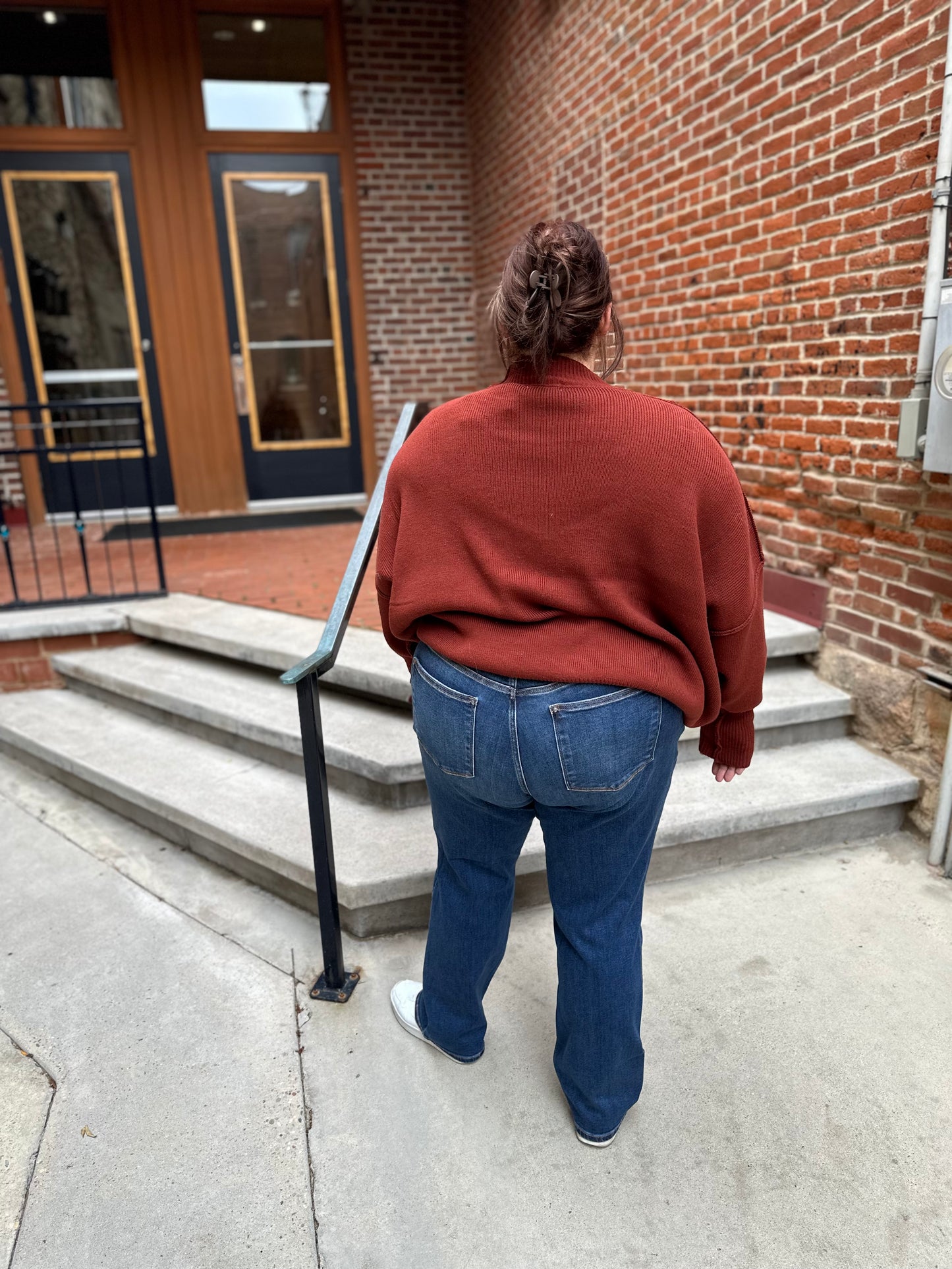 Amanda High Waisted Hidden Button Fly Jeans in Plus
