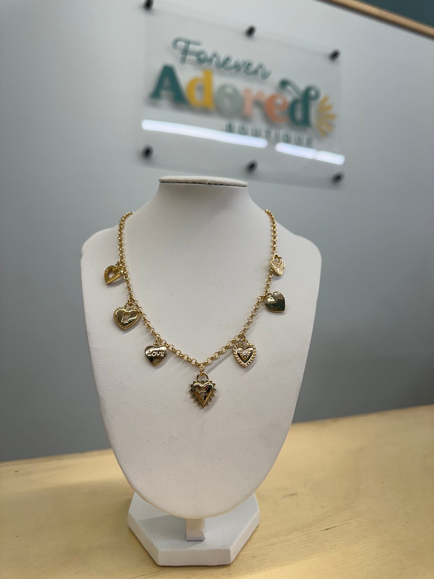 Pre Made Heart Charm Necklace