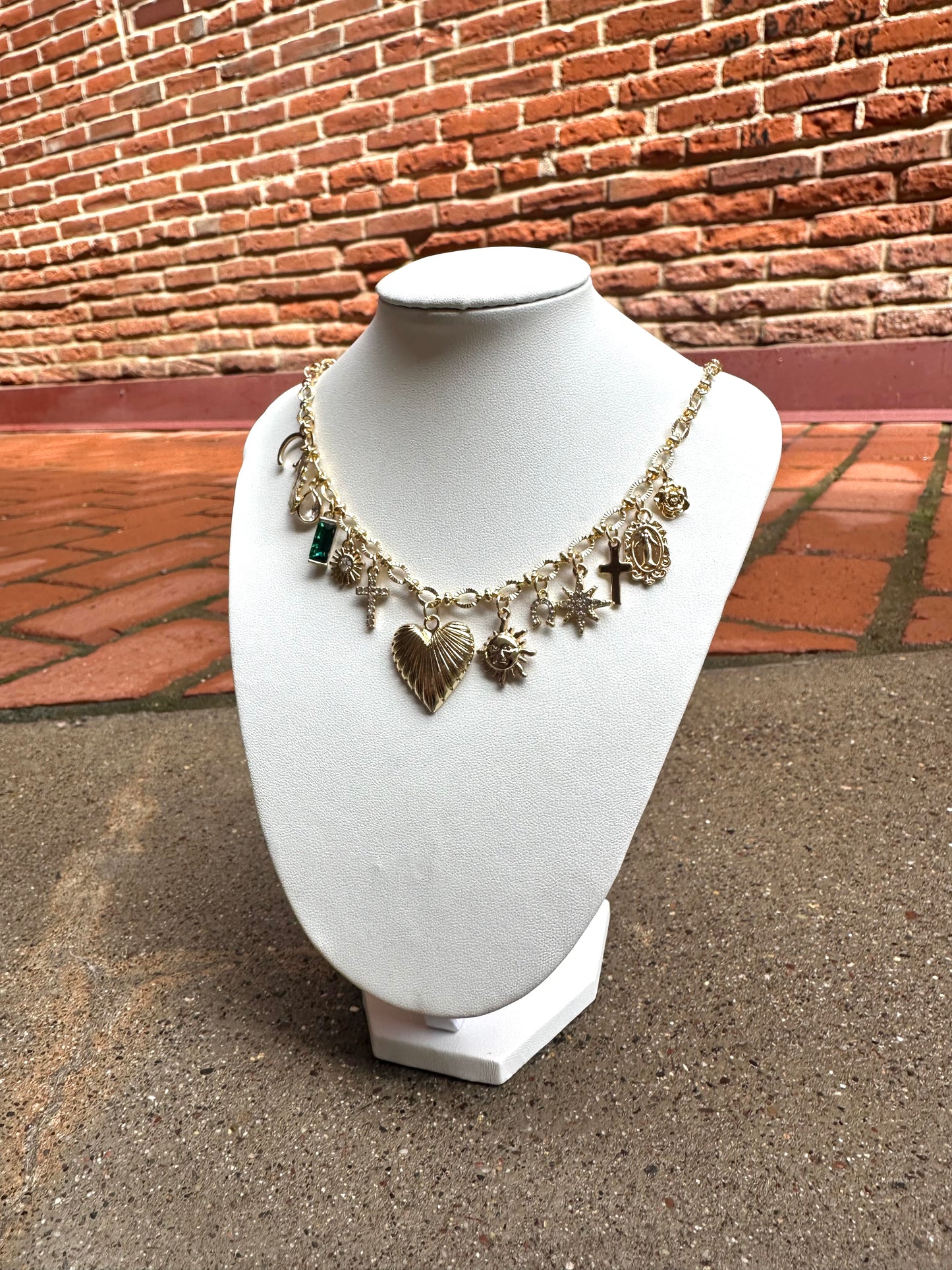 Pre Made Emerald Charm Necklace