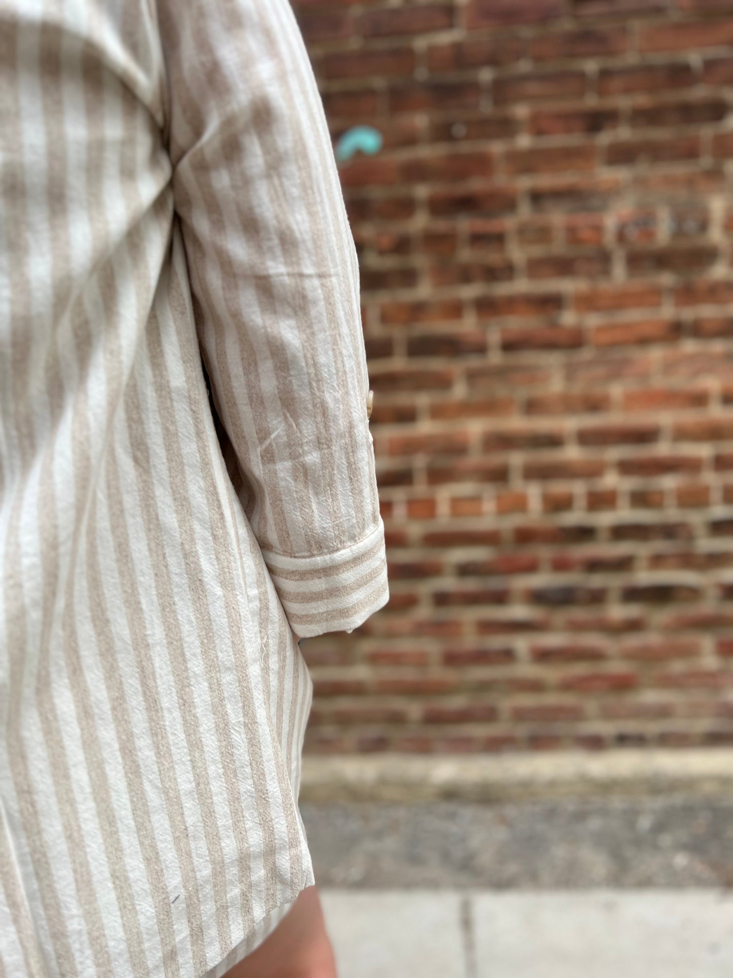 Tori Natural Striped Blazer in Plus