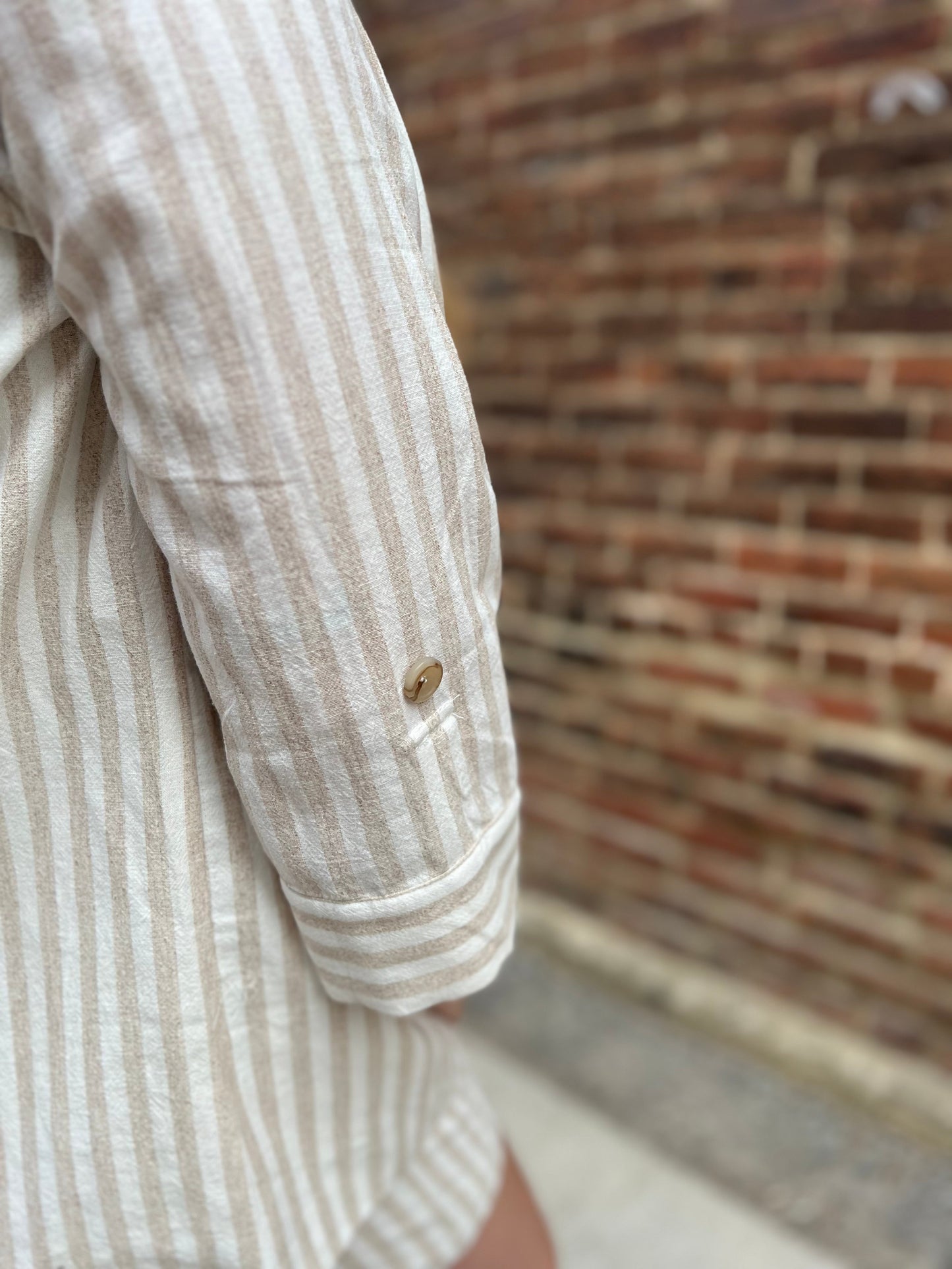Tori Natural Striped Blazer in Plus