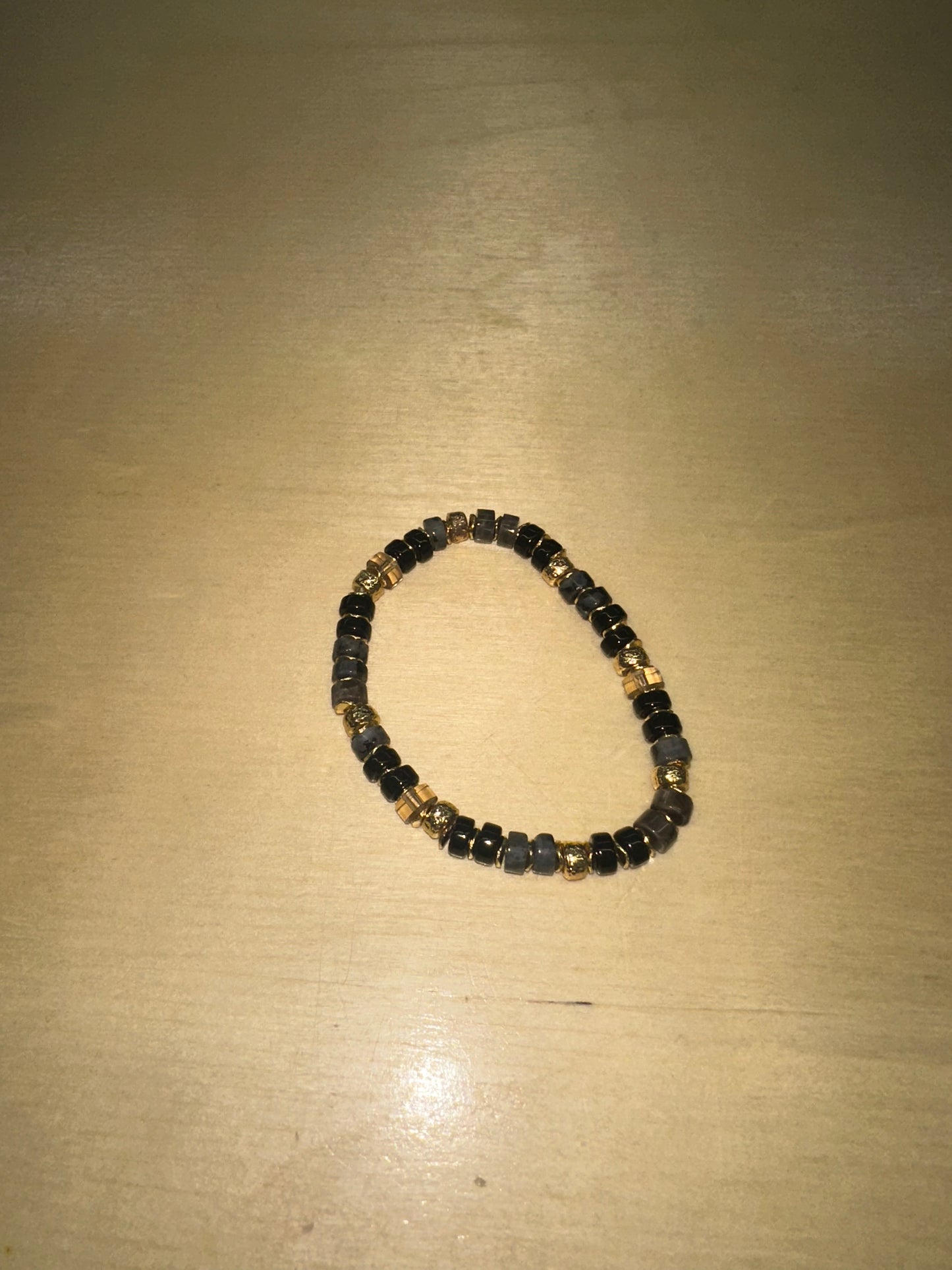 Glass Beaded Bracelet in Black