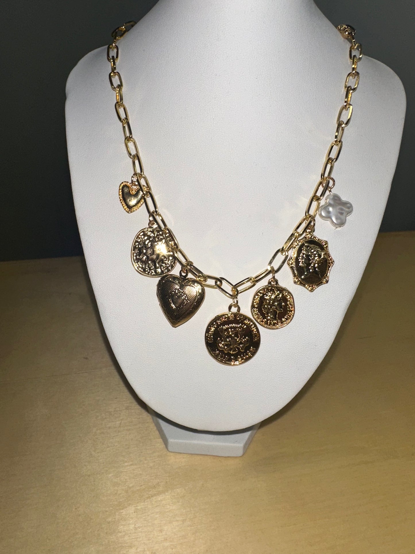 Charm Necklace with Coins