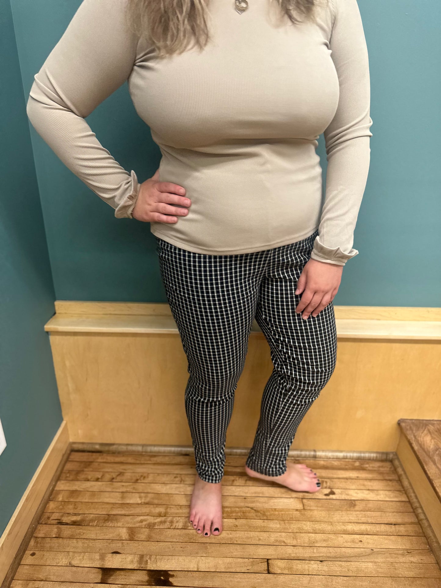 Jasmine Checkered Business Pants - Plus
