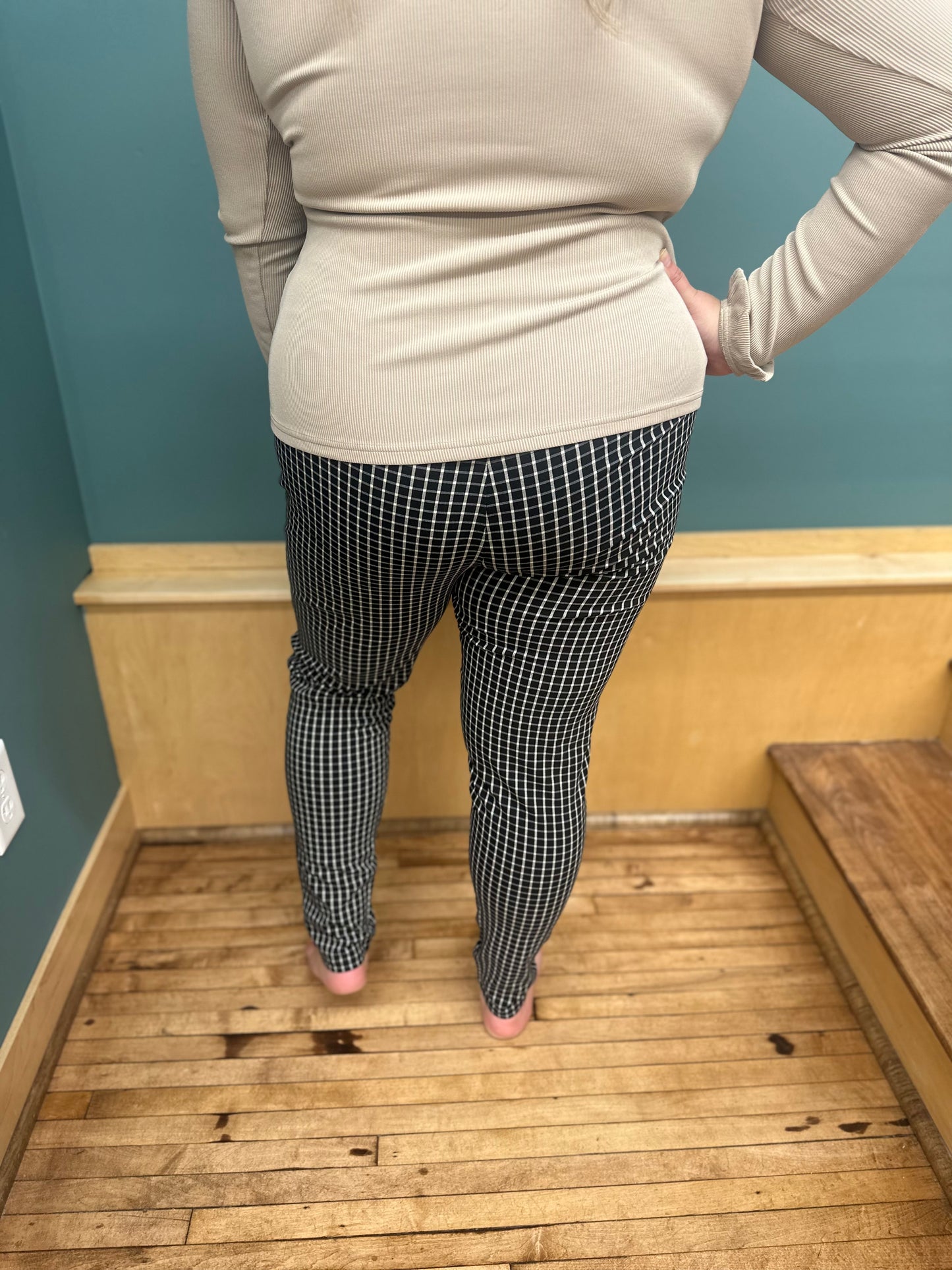 Jasmine Checkered Business Pants - Plus
