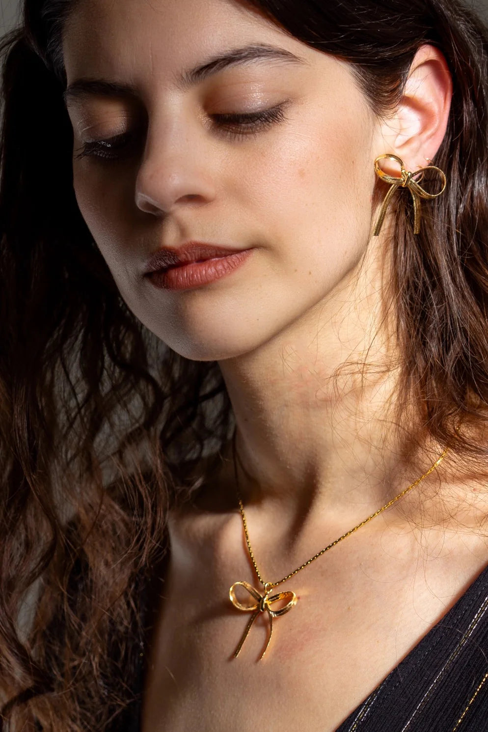 The Bow is Mine Necklace in Gold