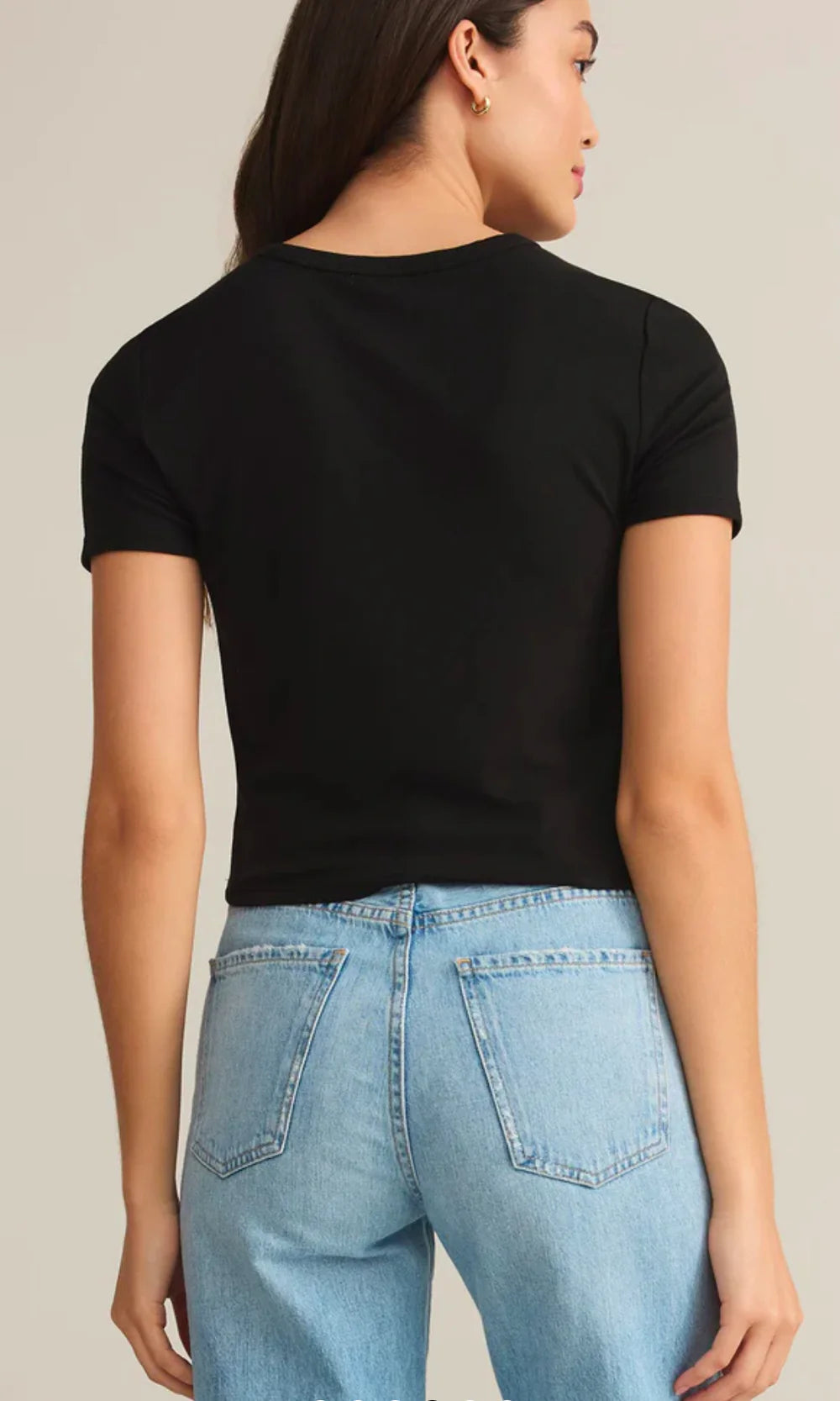 Second Skin Crew Top in Black