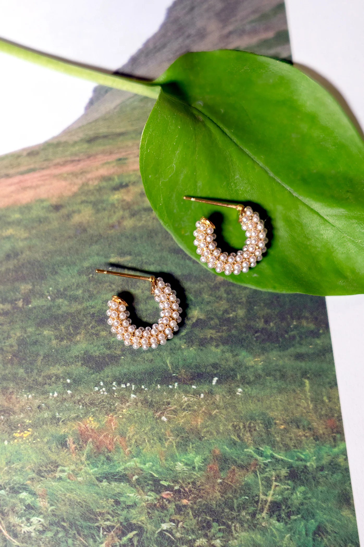 Pearl Mini Dot Hoops