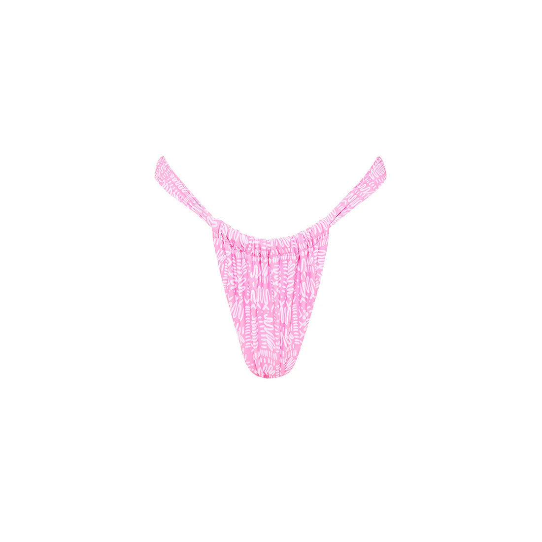 Strawberry Milkshake Ruched Thong Bikini Bottom