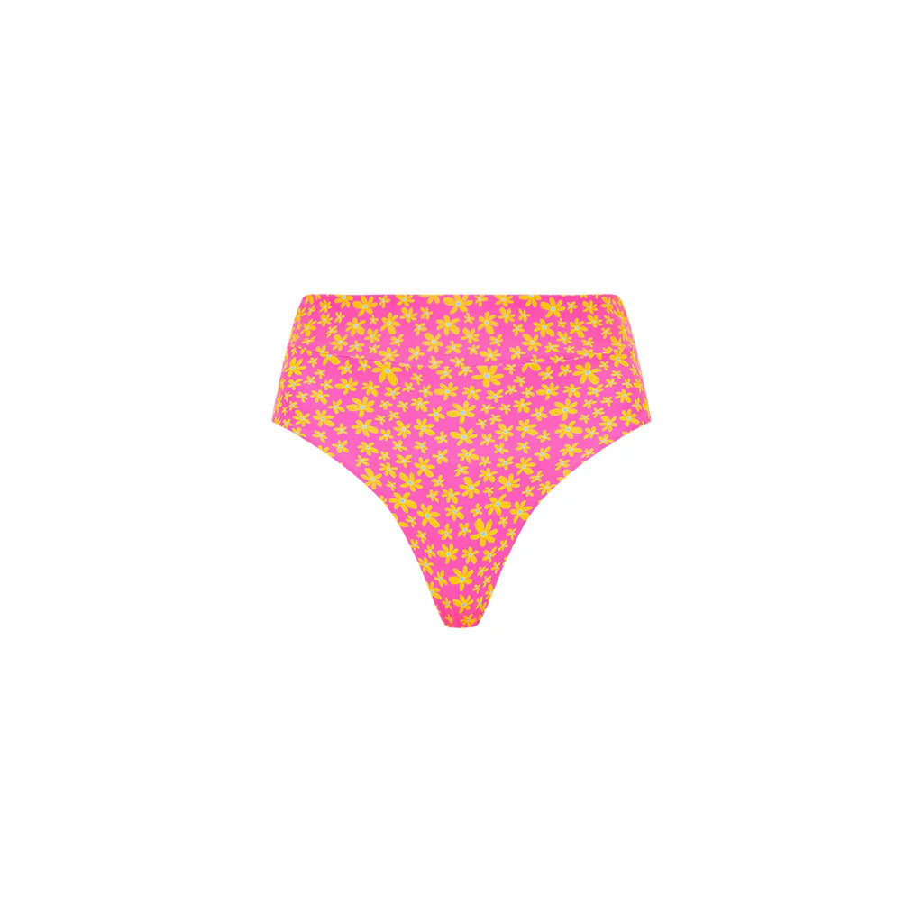 High Hip Cheeky Bikini Bottom in Berry Blush