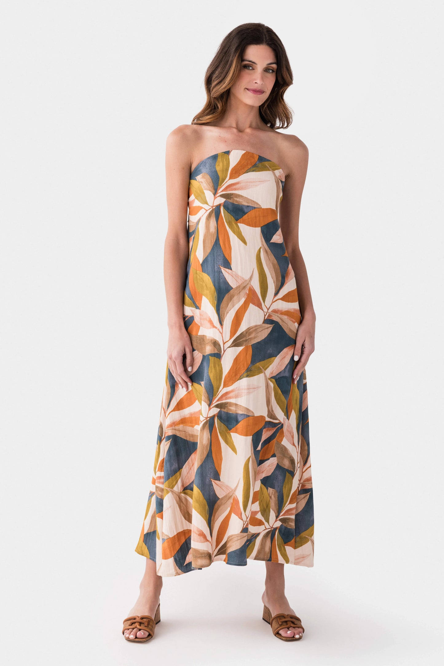 Alayna Persimmon Blue Strapless Dress