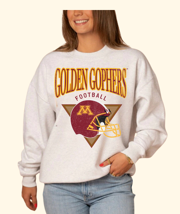Fan Girl Gophers Throwback Football Crewneck