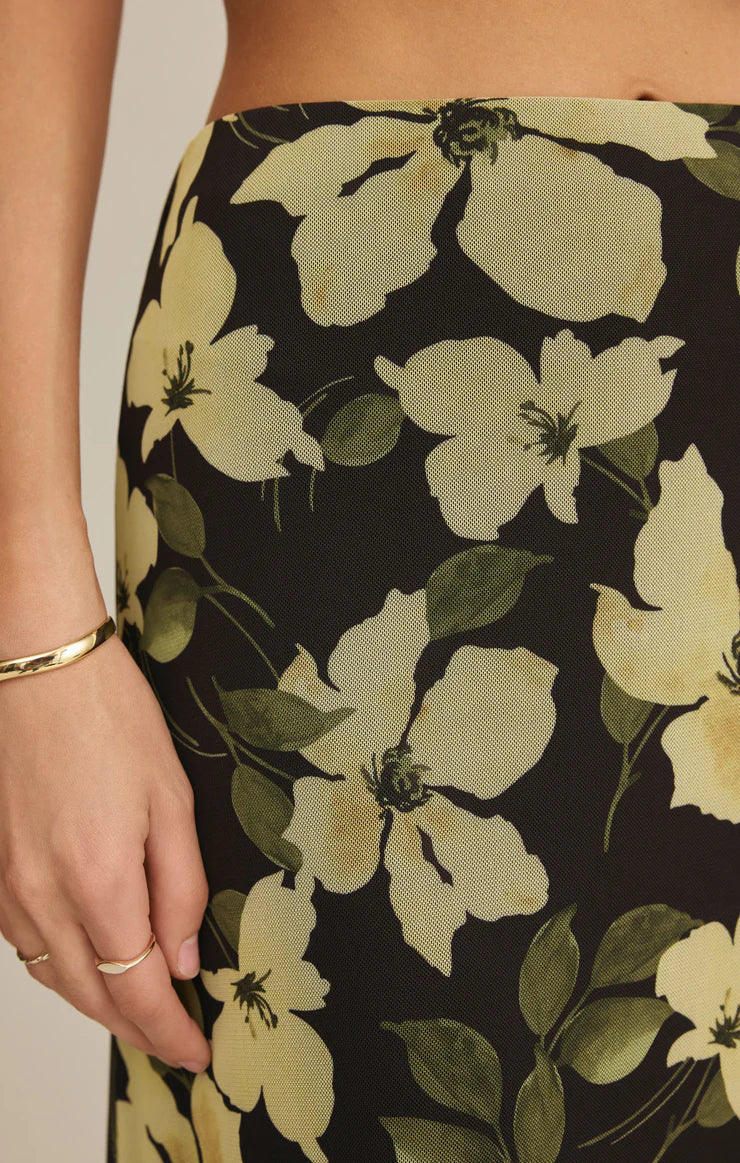 Eda Ren Floral Mesh Maxi Skirt