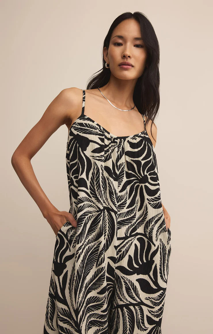 Flared Palm Jumpsuit