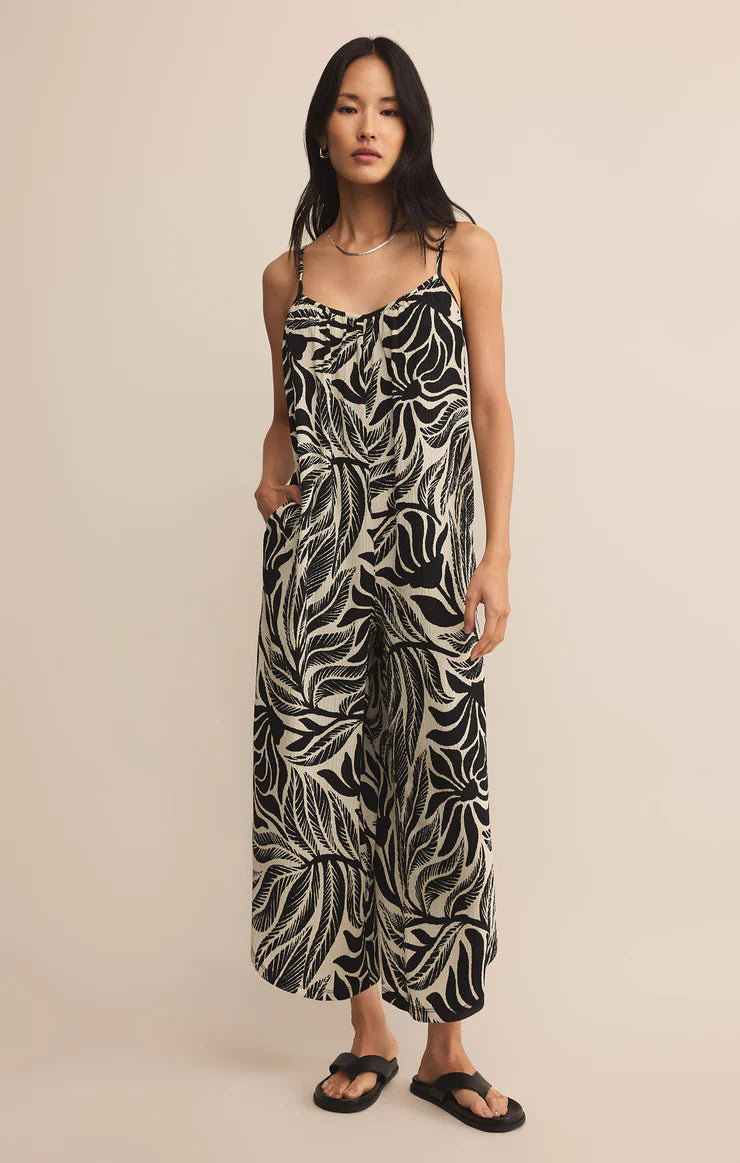 Flared Palm Jumpsuit