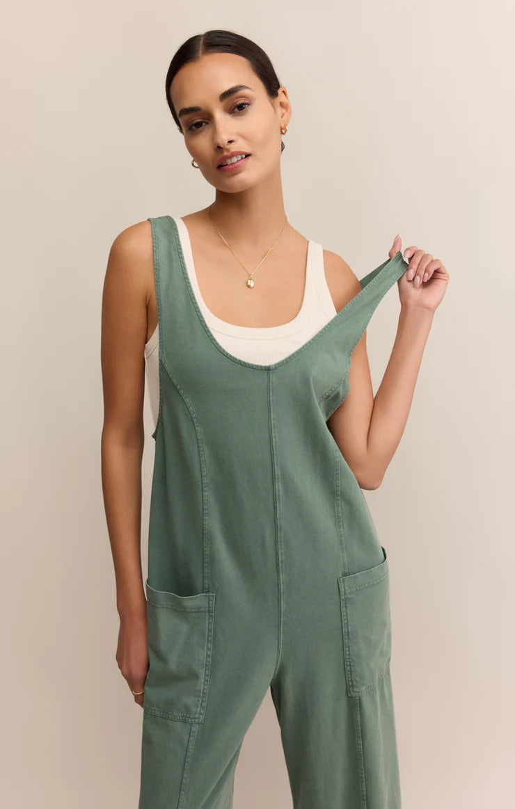 Everyday Jersey Jumpsuit in Hunter Green