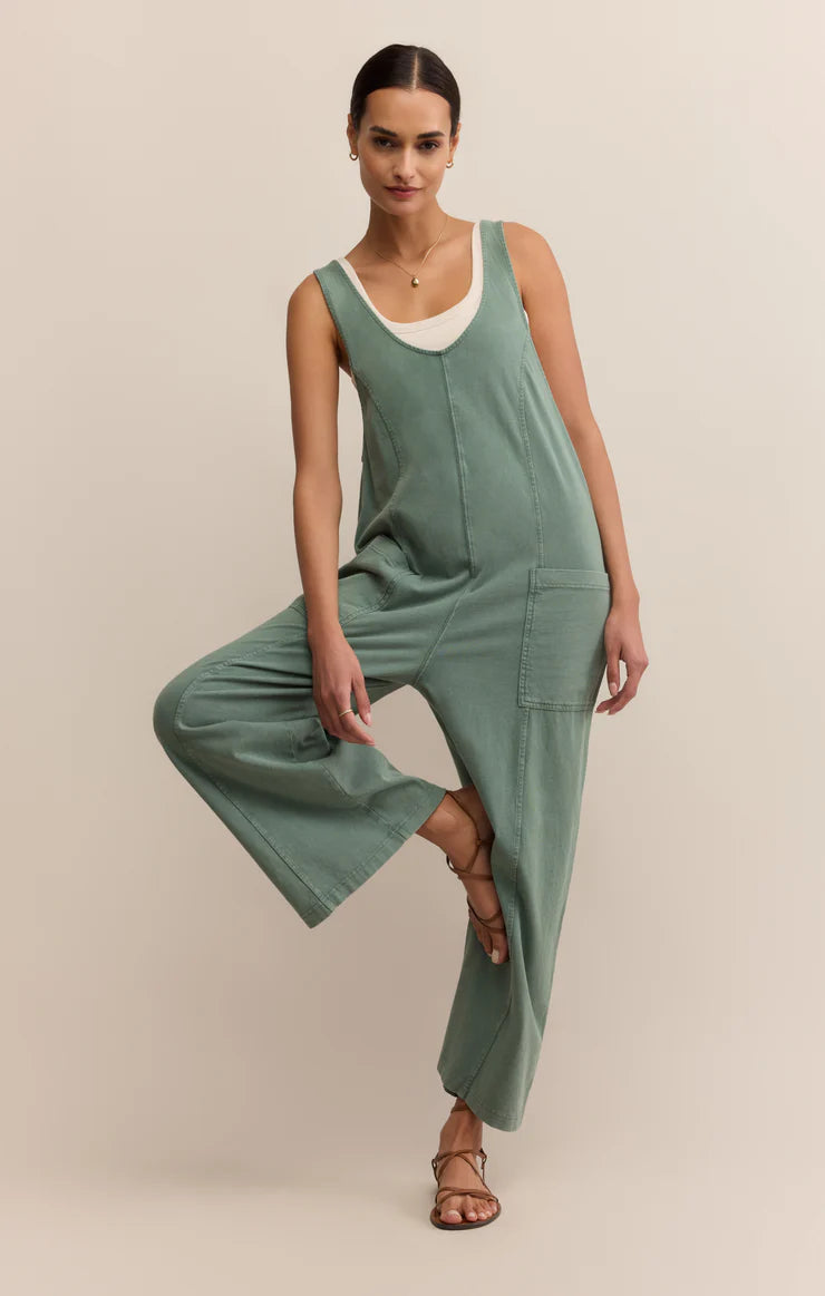 Everyday Jersey Jumpsuit in Hunter Green