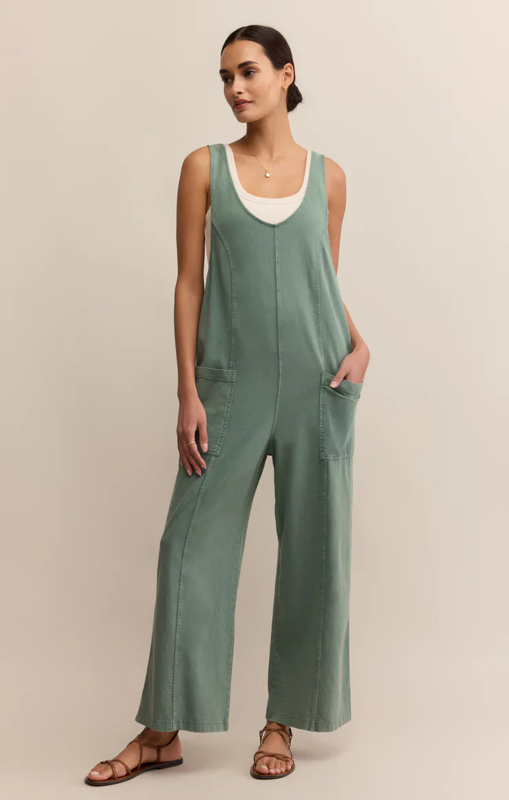 Everyday Jersey Jumpsuit in Hunter Green