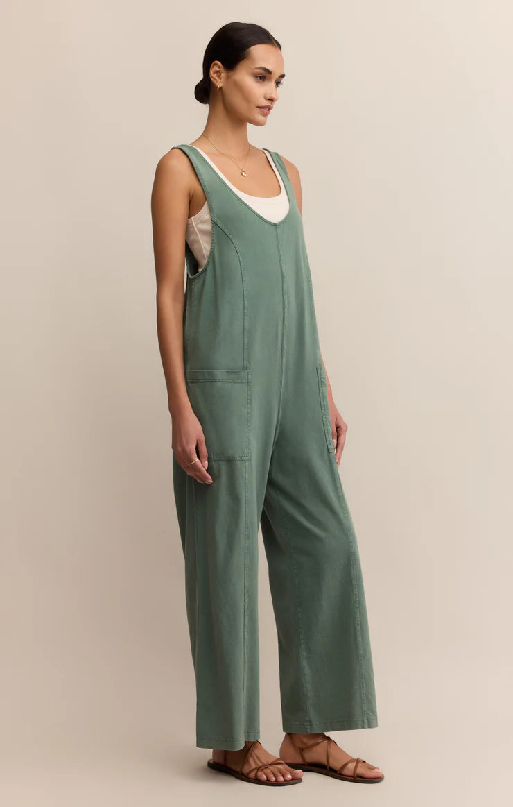 Everyday Jersey Jumpsuit in Hunter Green