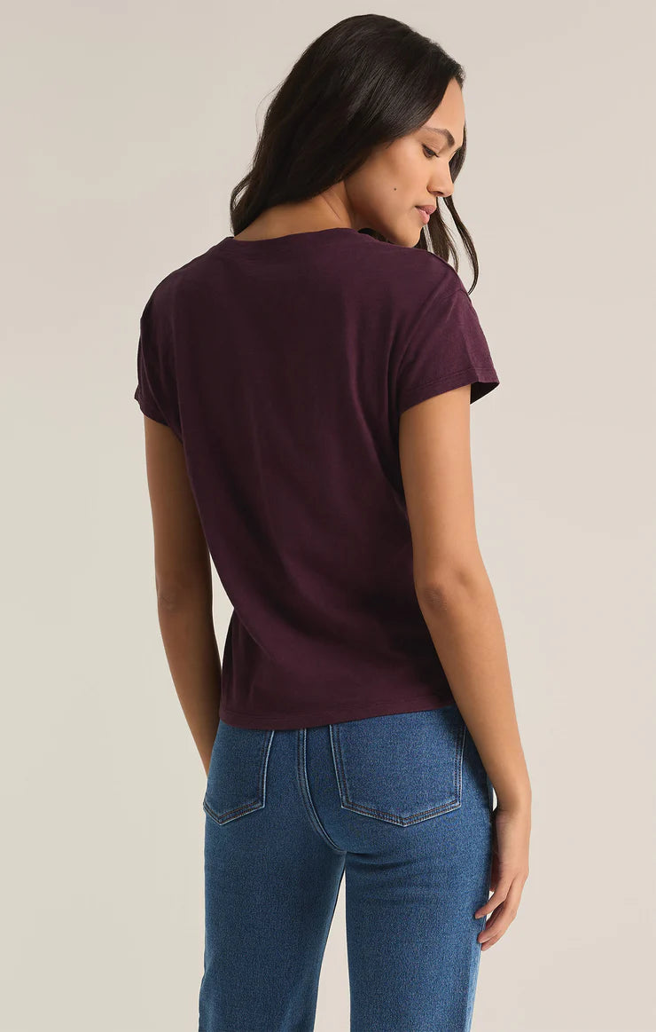 Torrie Modern Slub Tee in Berry Wine