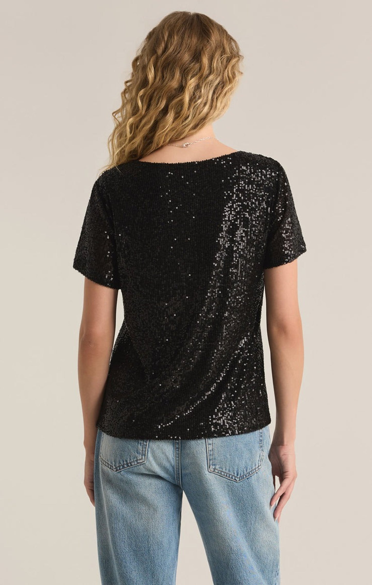 Marabella Sequin Top in Black