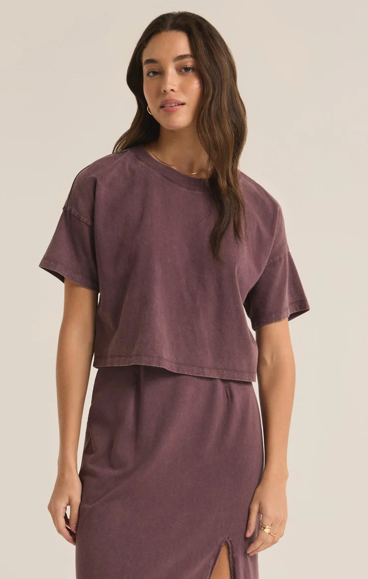 Sway Cotton Tee in Plum