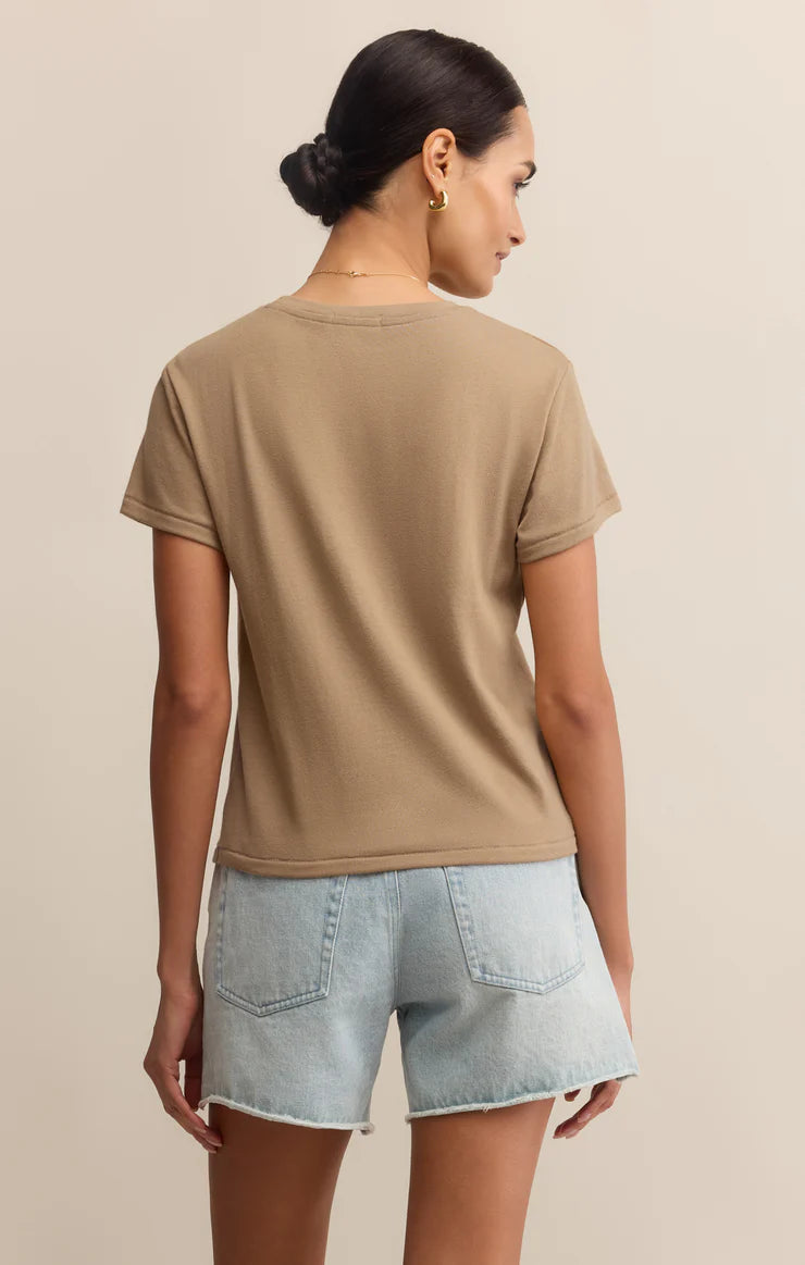 Tourist Knit Jersey Tee in Desert Tan
