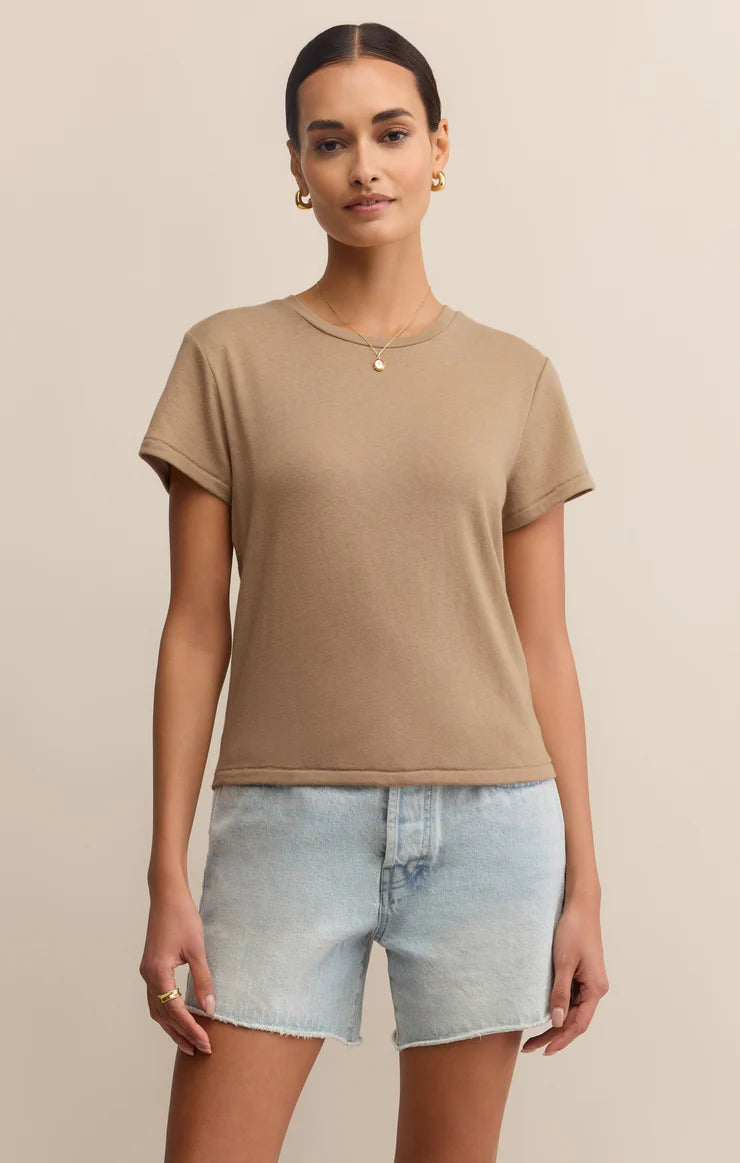 Tourist Knit Jersey Tee in Desert Tan