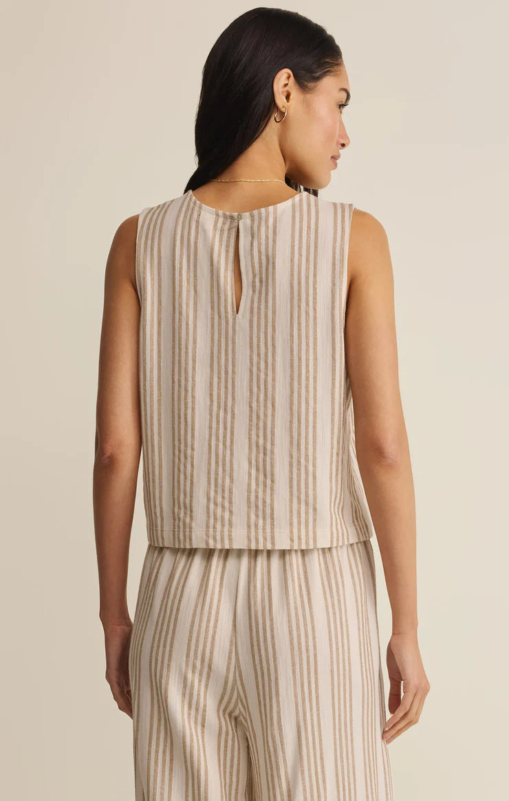 Sloane Knit Striped Top in Cloud