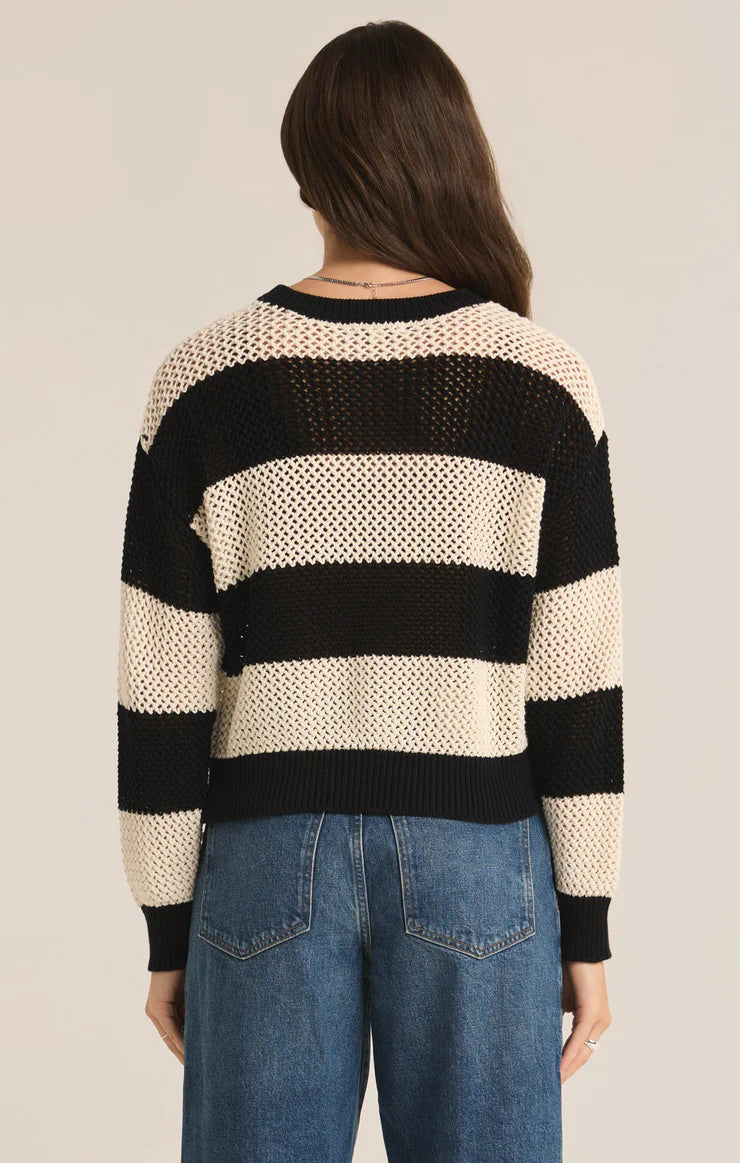 Broadbeach Stripe Sweater in Black