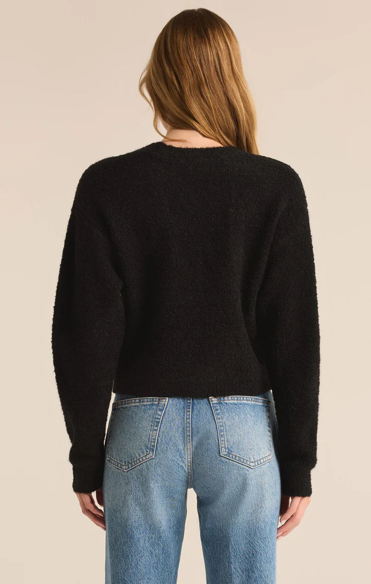 Destiny Plush Sweater in Black